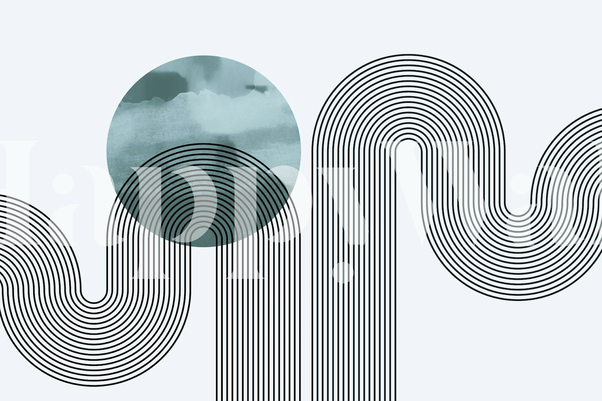 Abstract Geometric Lines wallpaper in a room