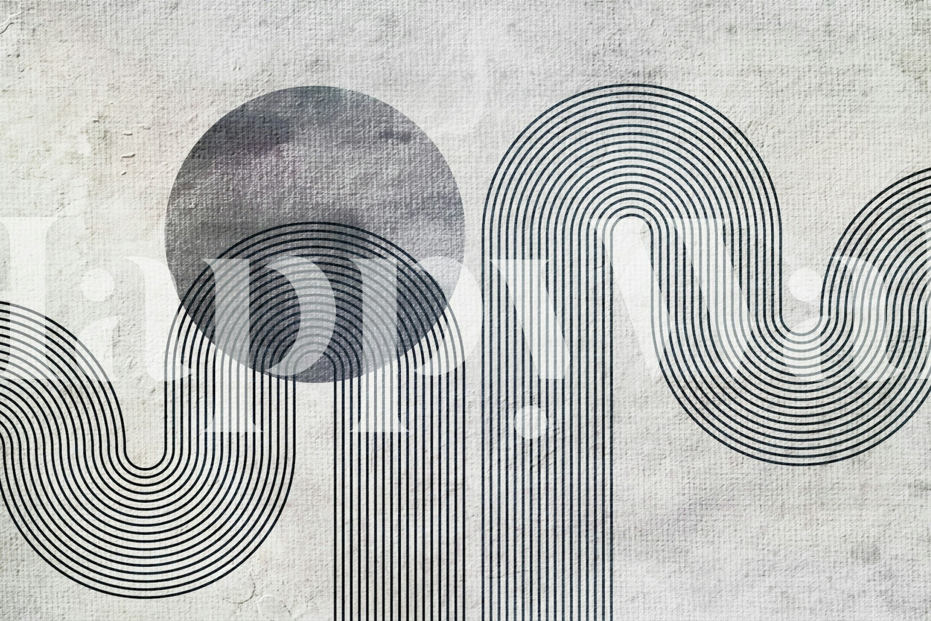 Tapeta Abstract Linen Curves v místnosti