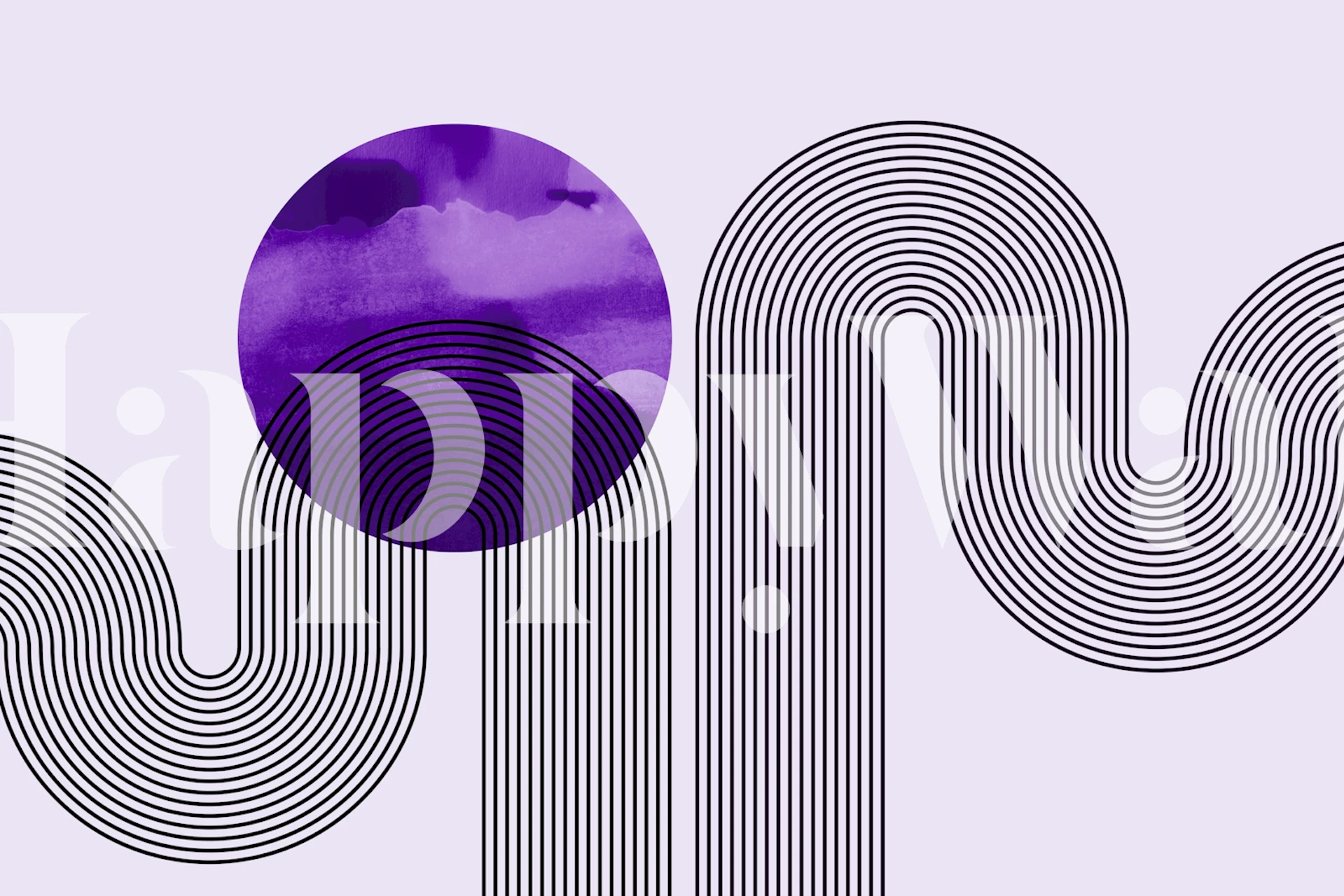 Modern Amethyst Curve wallpaper in a room