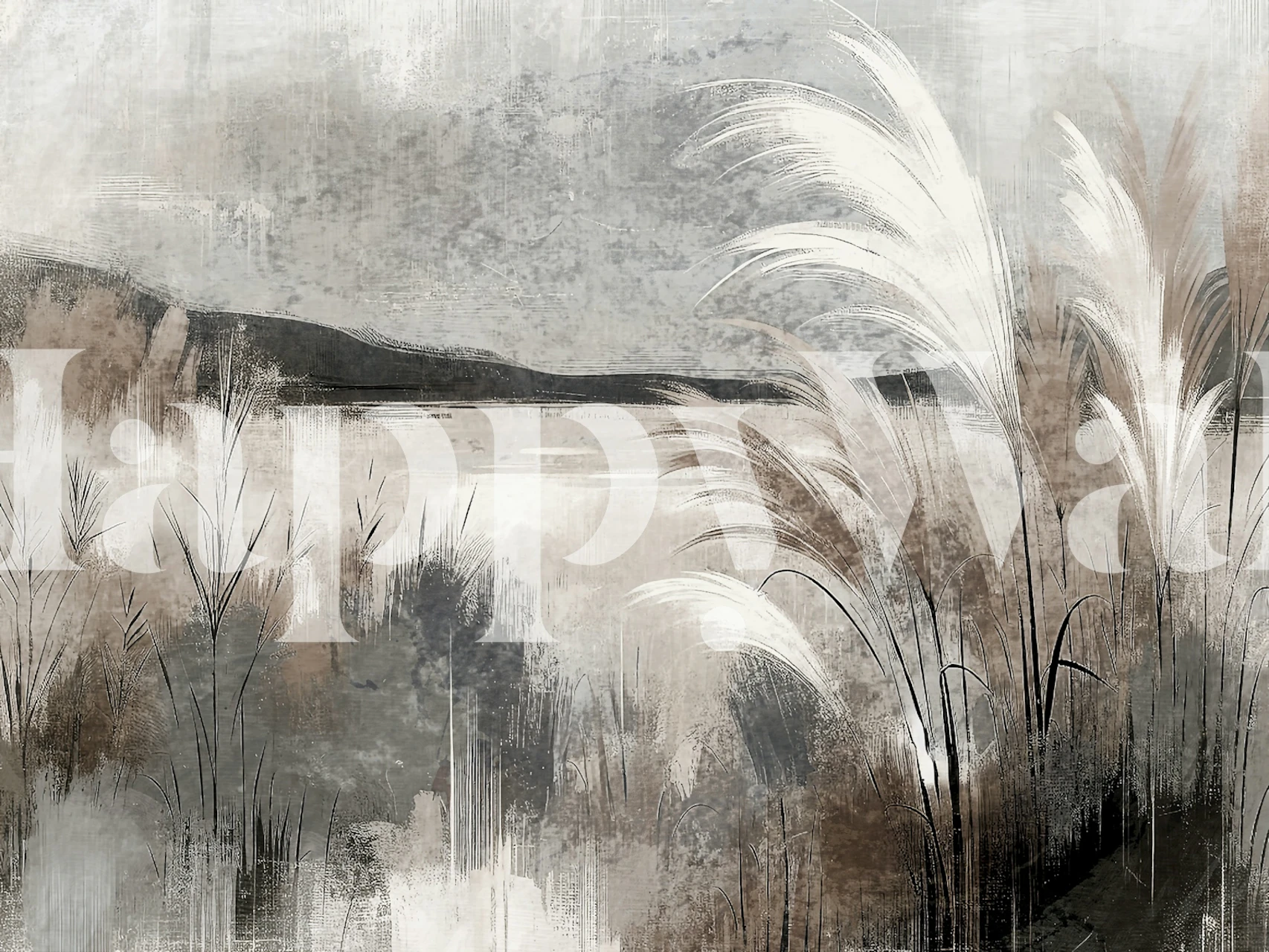 Ethereal Grasses papier peint dans une pièce