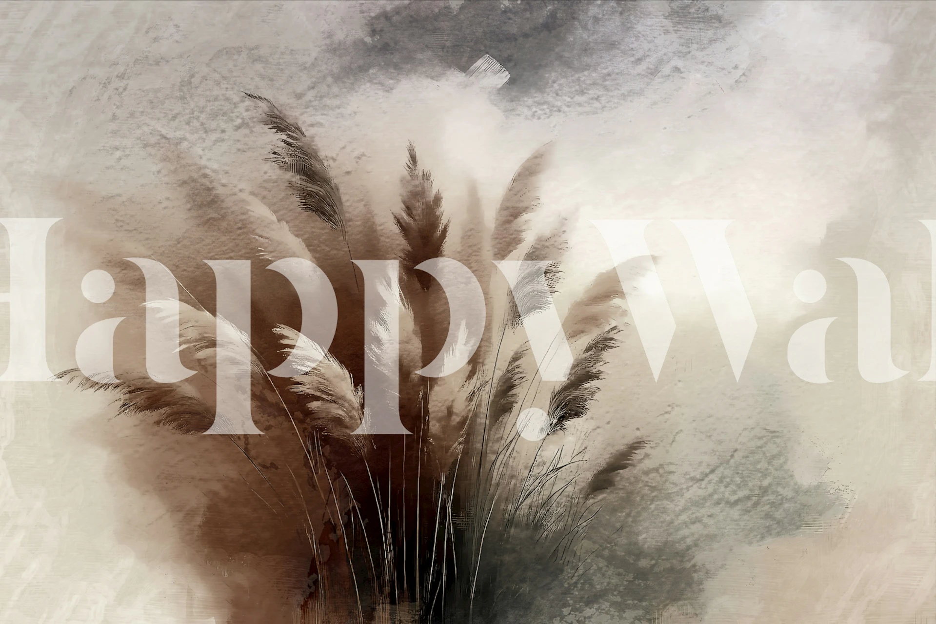 Autumn Reed Breeze tapetti huoneessa