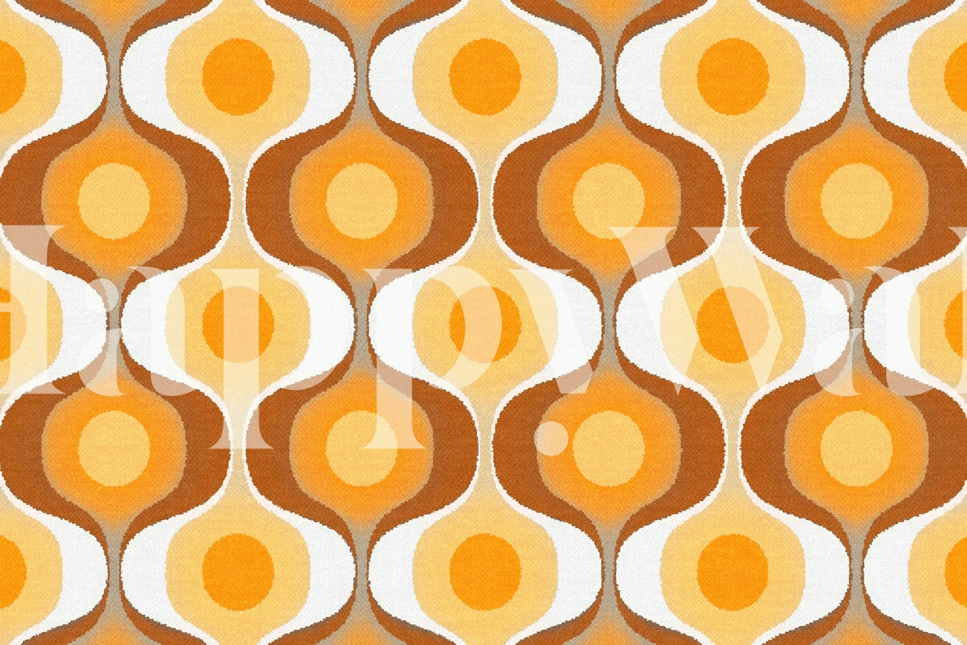 Fluffy 70s Retro Sunburst wallpaper in a room