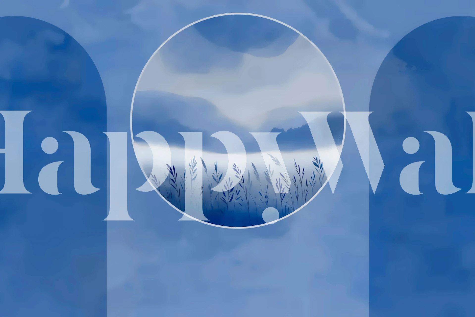 Misty Blue Hills View tapet i ett rum