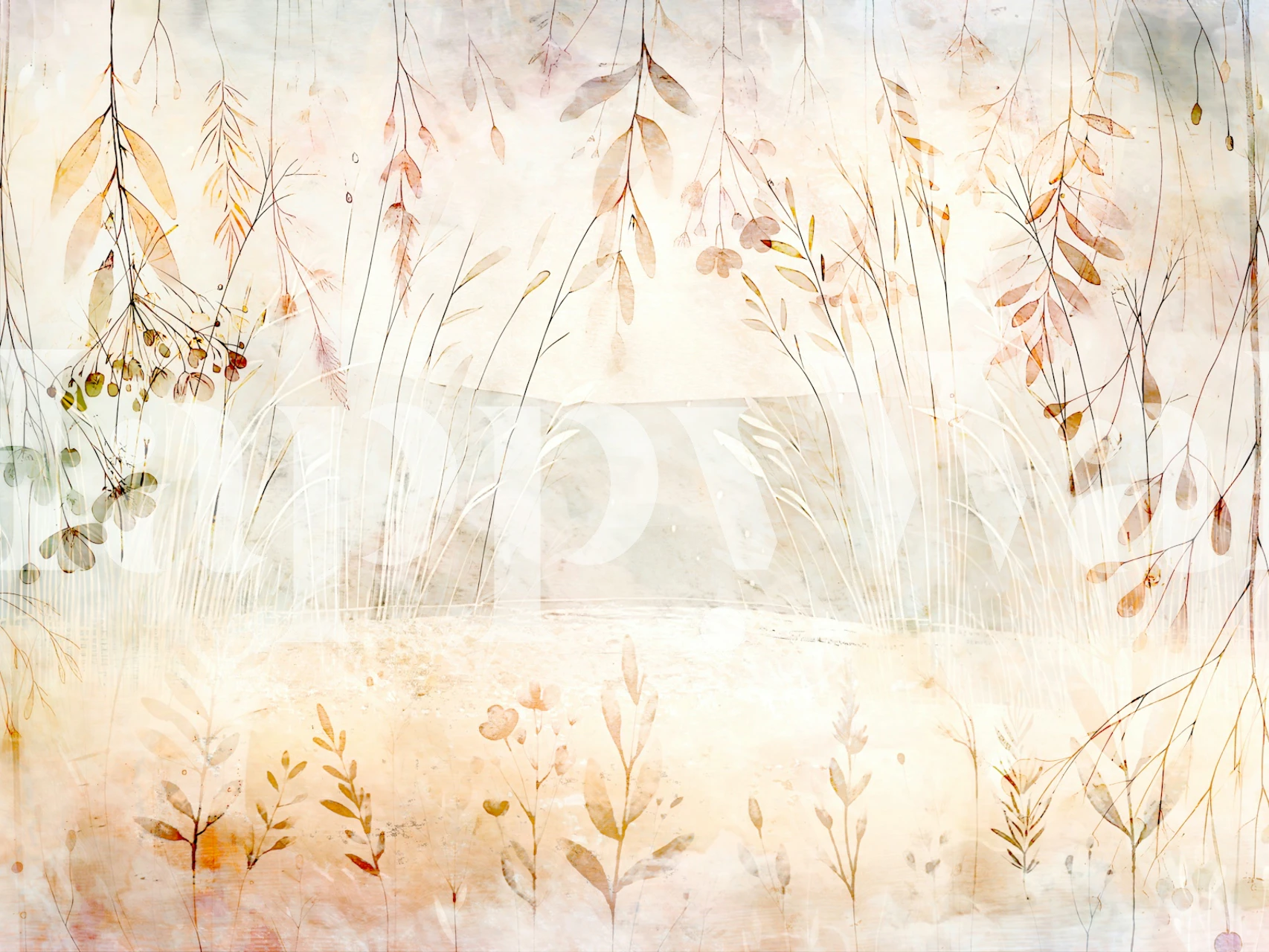 Ethereal Botanic Canvas tapetdesign i et rom