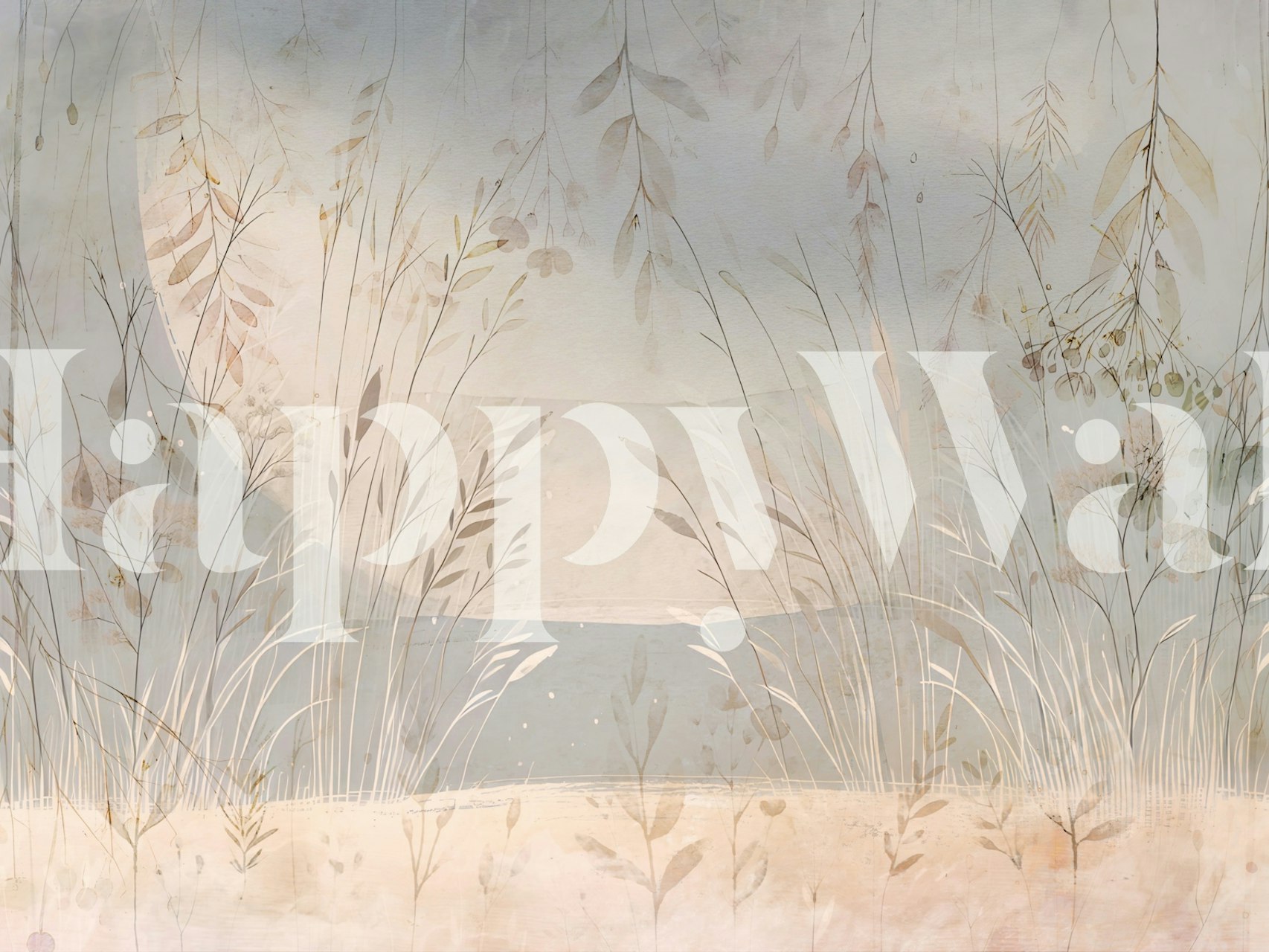 Tapeta Serene Meadow Vista v místnosti