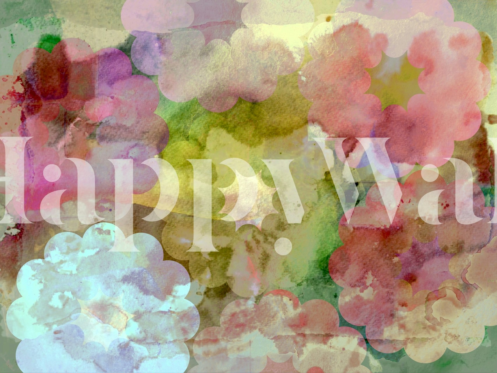 Ταπετσαρία Watercolor Garden Bliss σε ένα δωμάτιο