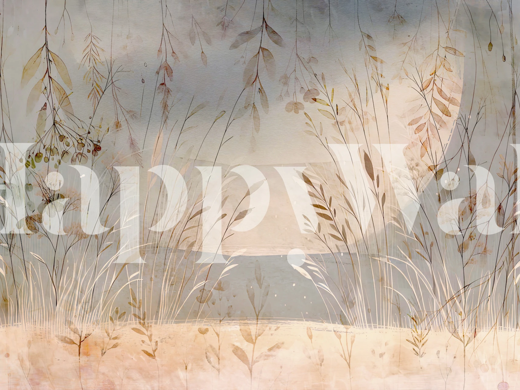 Rustic Flora Essence wallpaper in a room setting