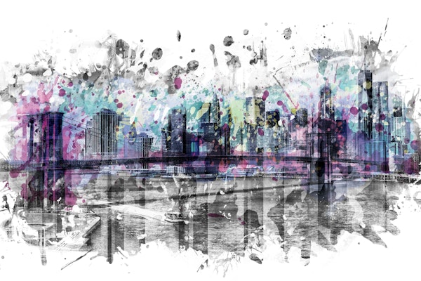 Modern Art NEW YORK CITY Skyline Splashes