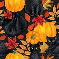 Black cats and pumpkins 2 wallpaper