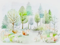 Pastel Forest Wonderland tapete