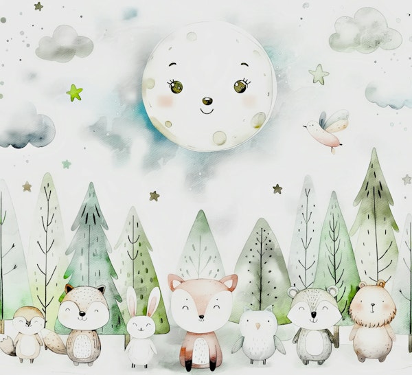 Moonlit Animal Gathering