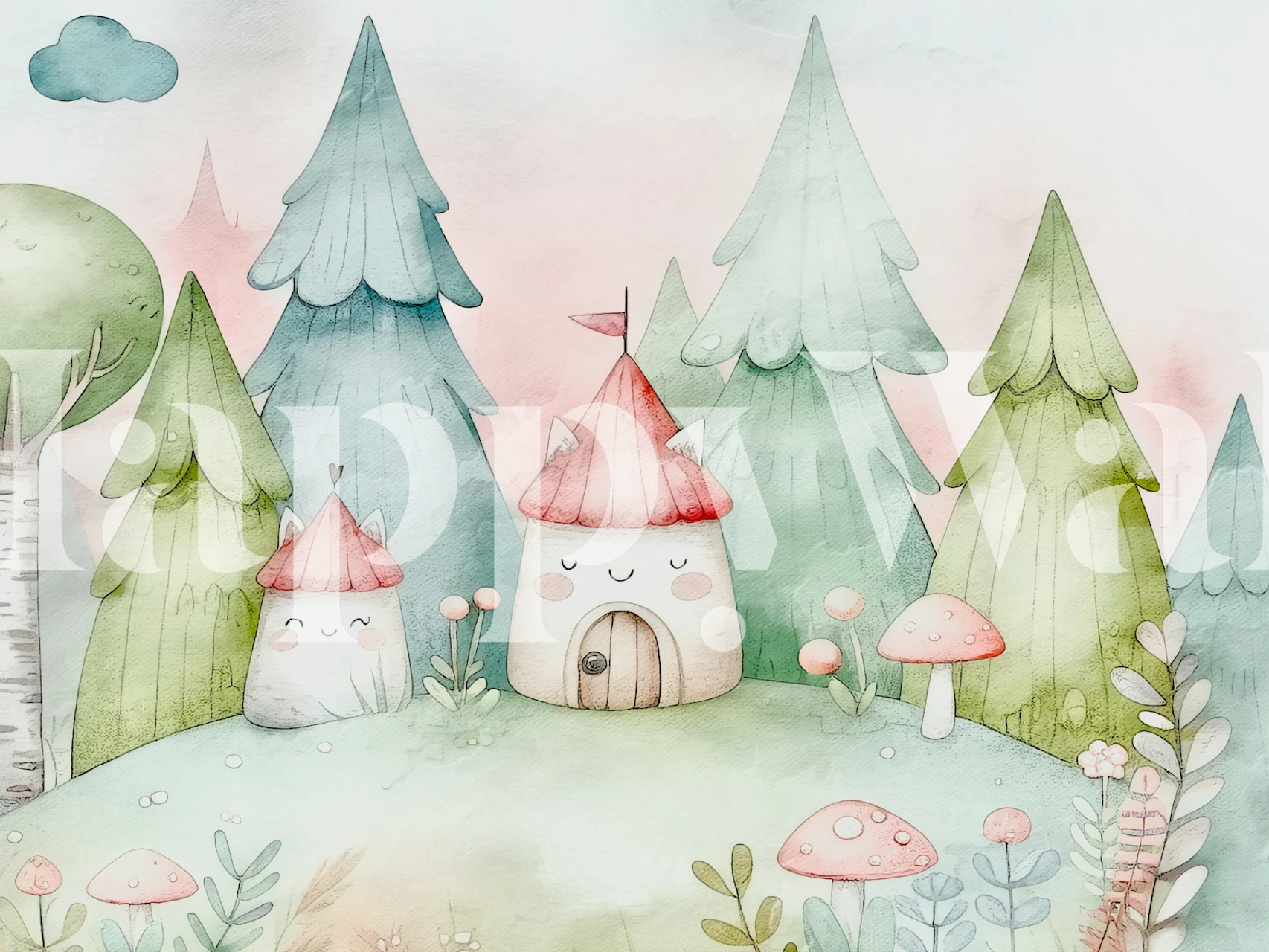 Enchanted Forest Haven wallpaper design