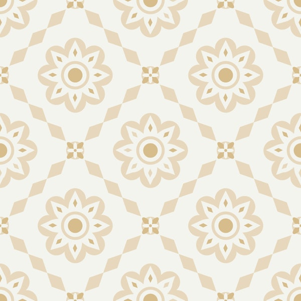Floral Tiles, neutral, XLarge