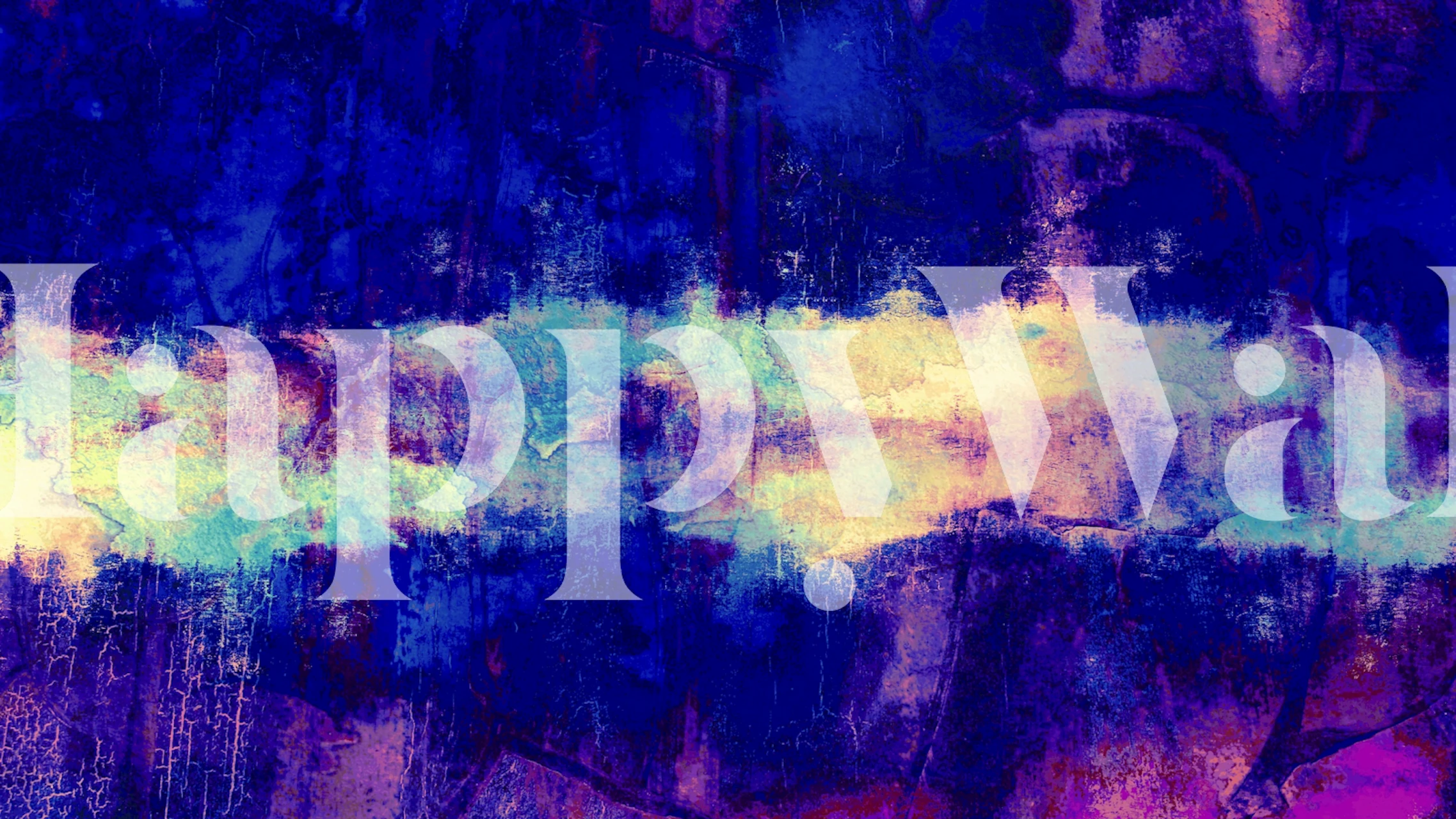 Azure Brushwork Canvas wallpaper in a room