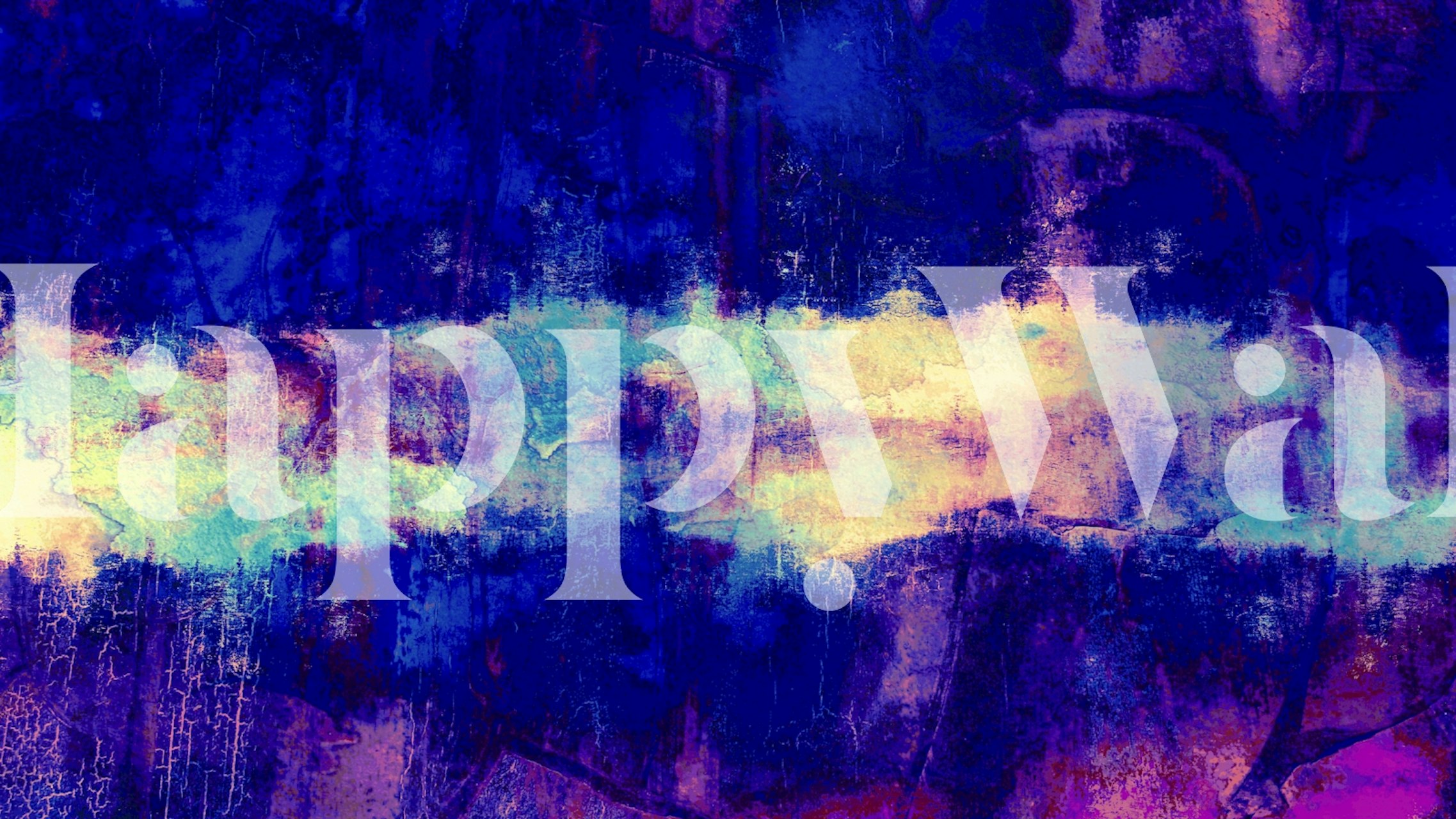 Azure Brushwork Canvas wallpaper in a room