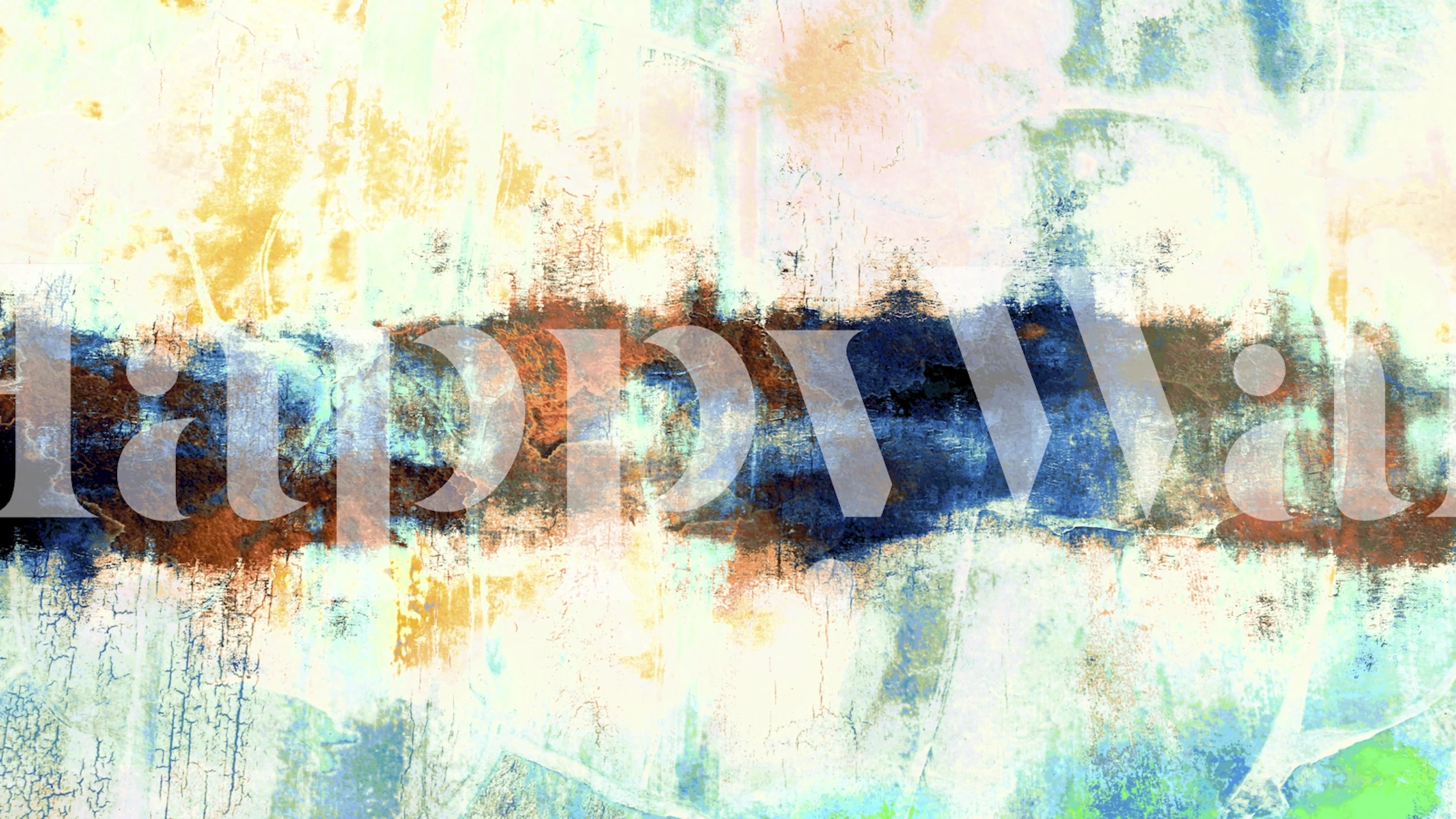 Abstract wallpaper featuring blue and gold patterns in a textured style.