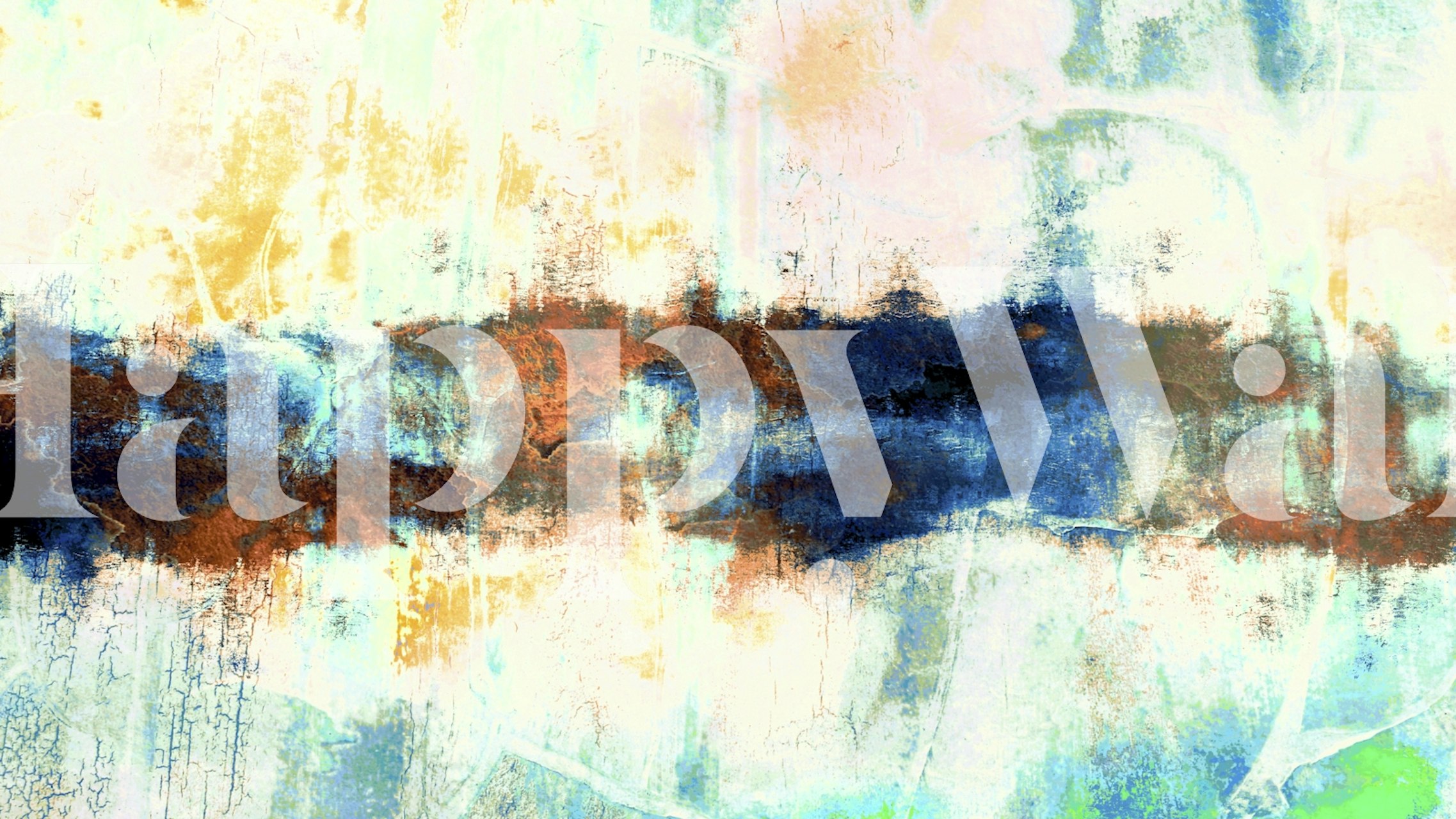 Abstract wallpaper featuring blue and gold patterns in a textured style.