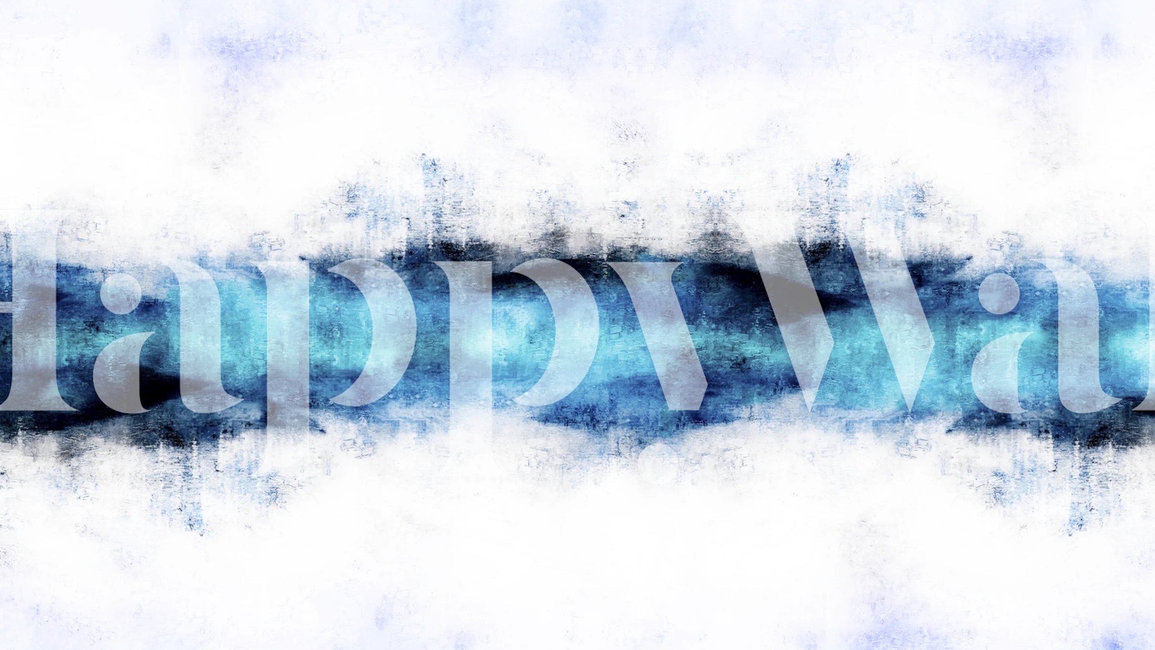 Abstract Azure Mist wallpaper displayed in a room