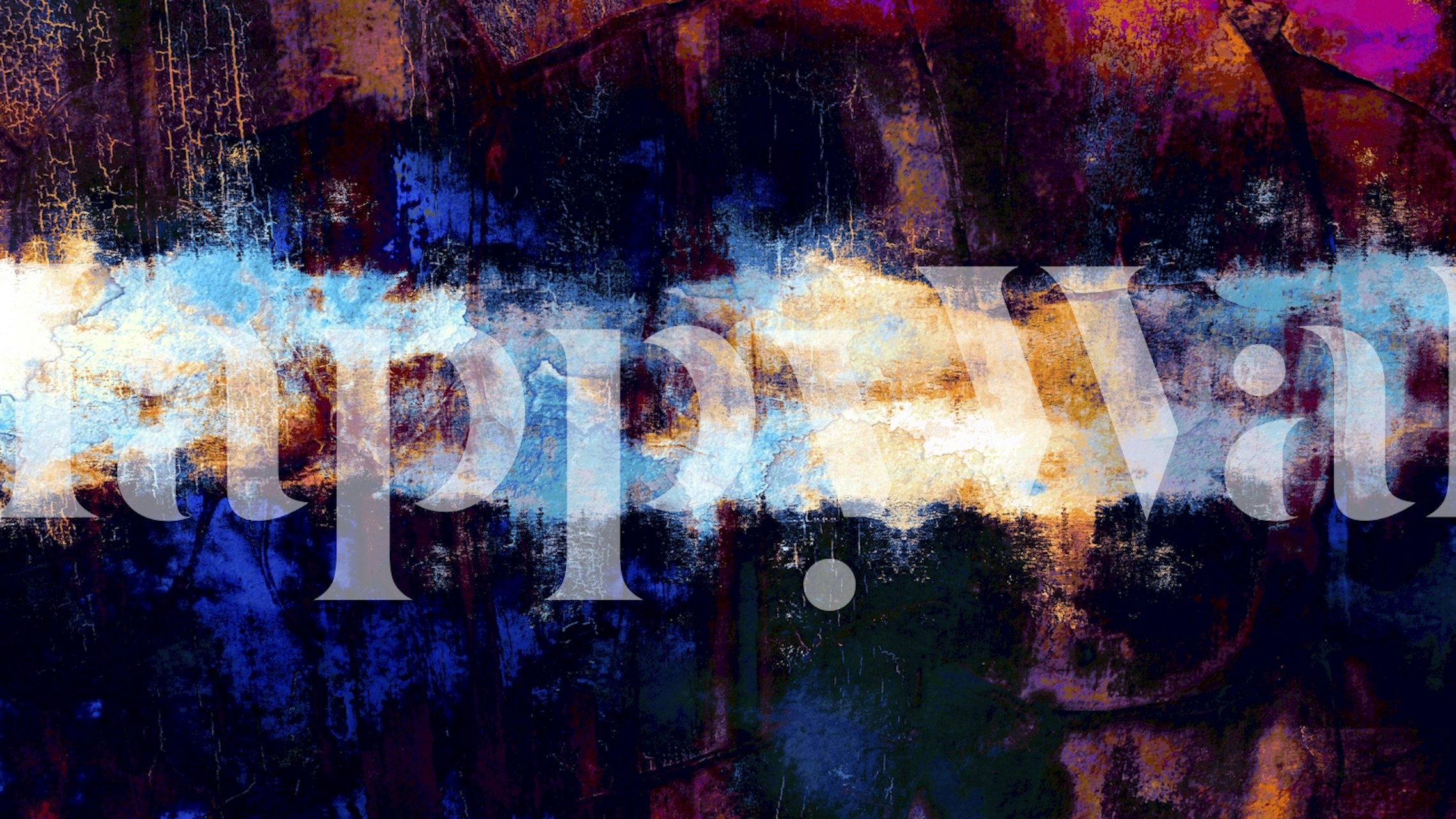 Artistic wallpaper with blue and sunset colors