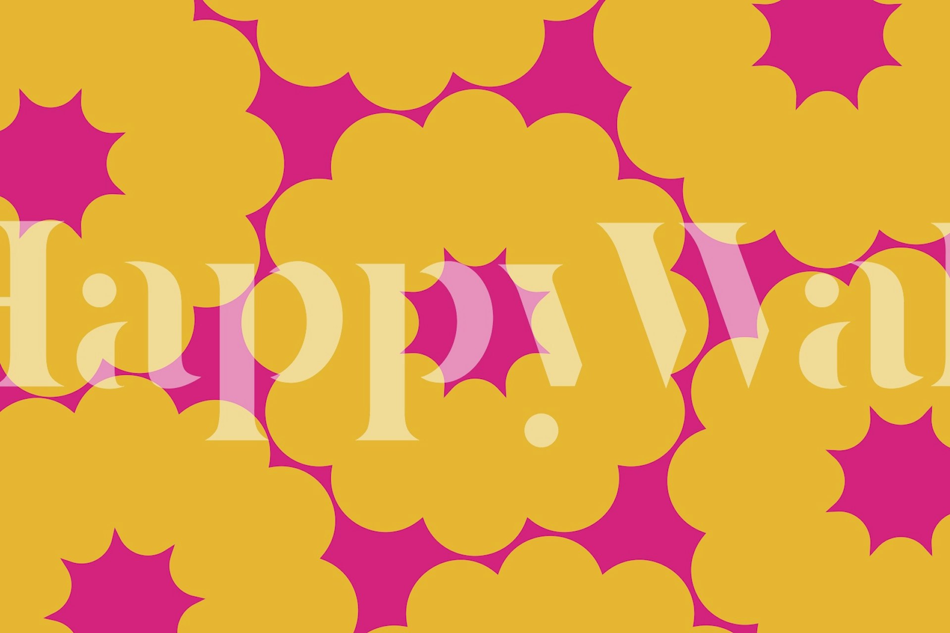 Colorful floral pattern in pink and yellow colors wallpaper