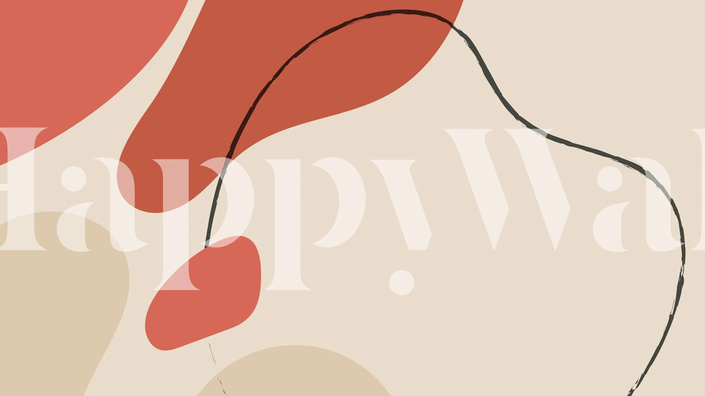 Návrh tapety Abstract Beige Red Curves