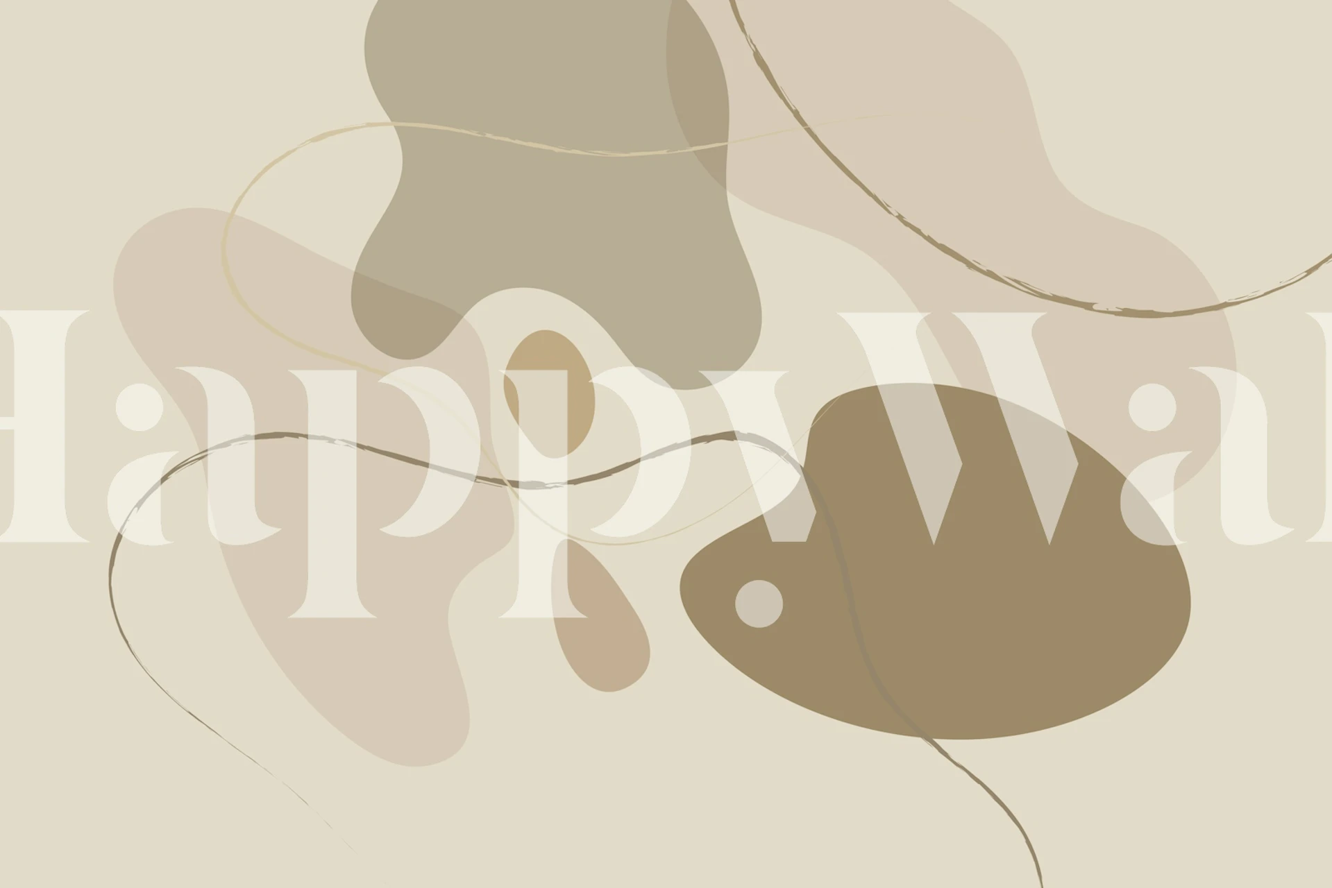 Beige abstract organic shapes with smooth curves wallpaper