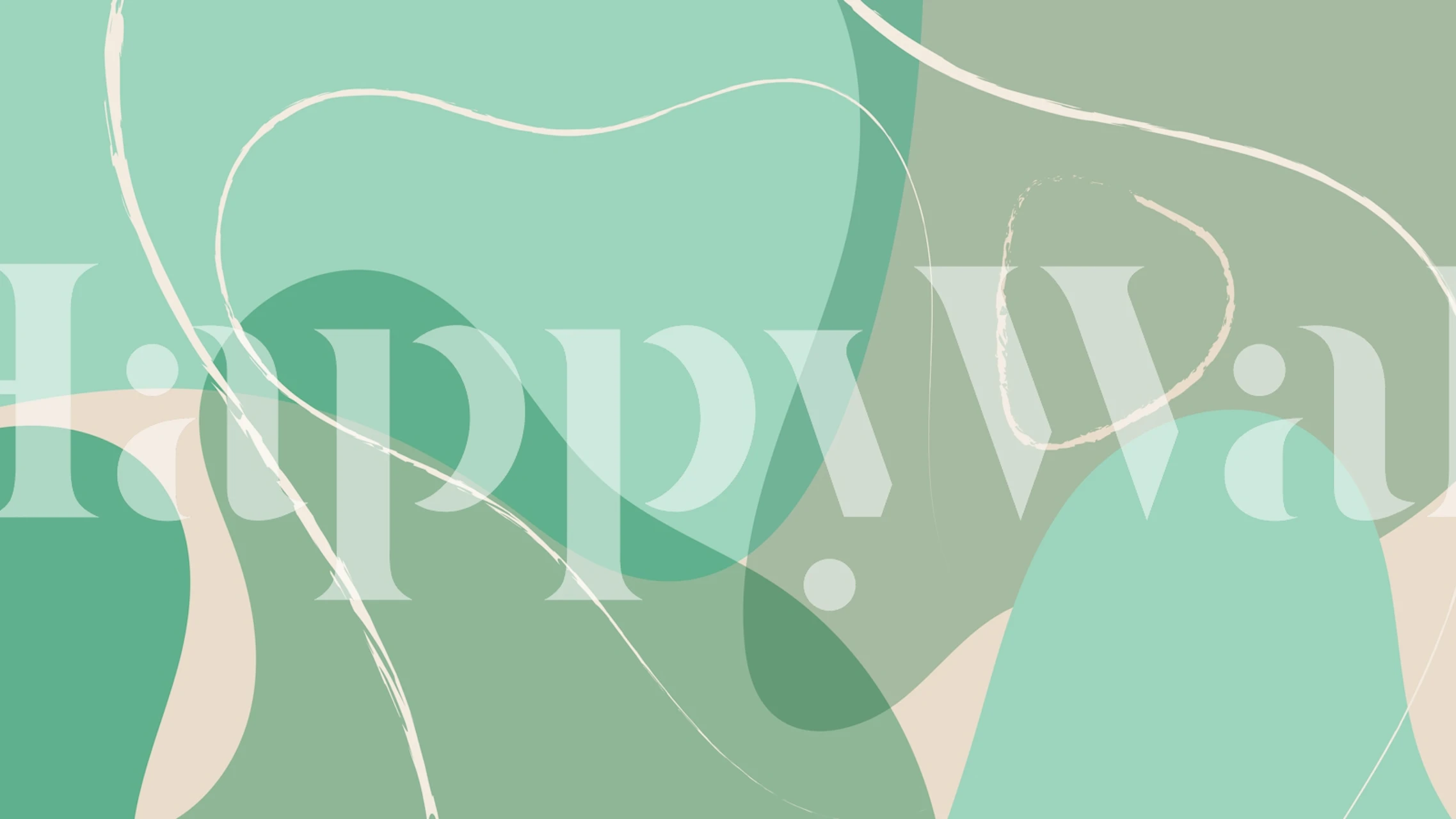 Sage Serenity Abstract Art wallpaper in a room