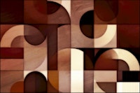 Warm Tone Cubist Art ταπετσαρία