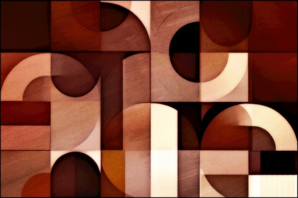 Warm Tone Cubist Art