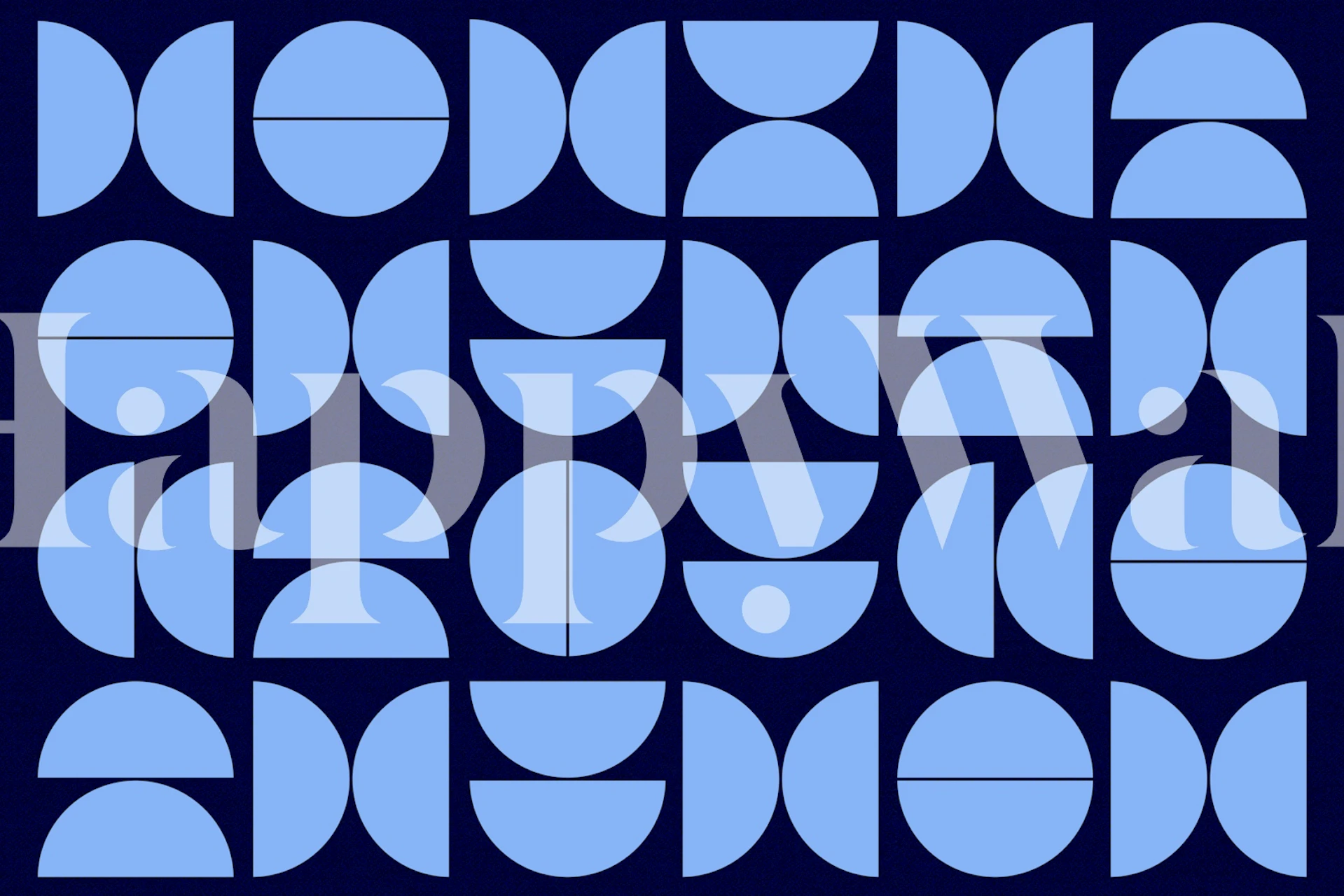 Geometric Blues Art wallpaper in a room