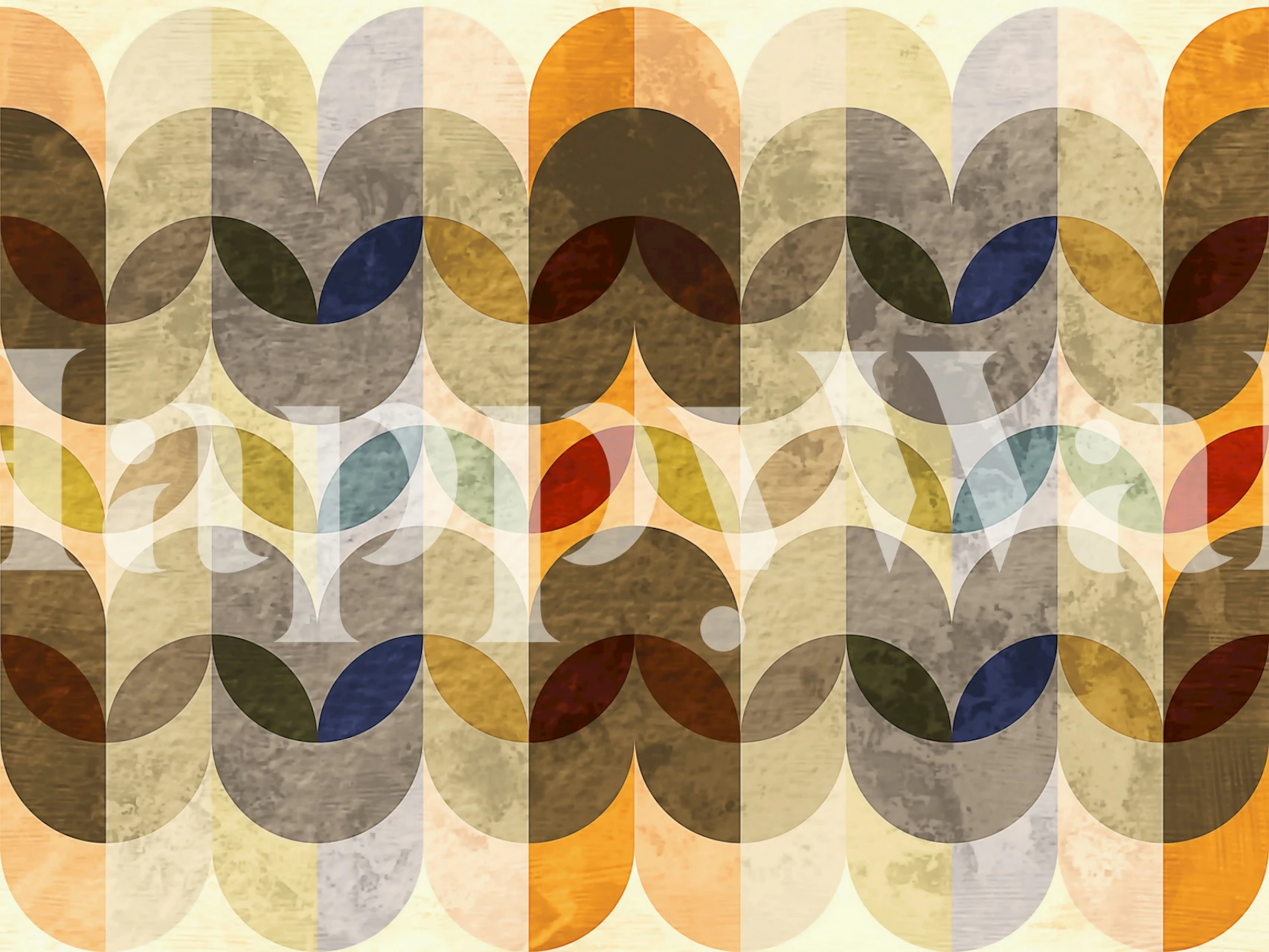 Art Deco wallpaper featuring autumn hues