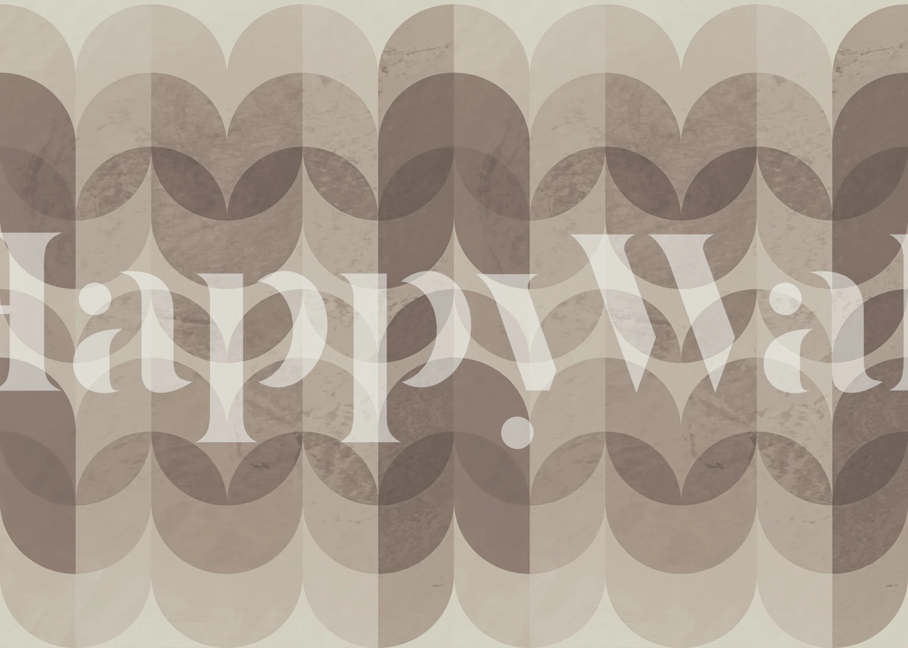 Geometric brown and beige pattern wallpaper