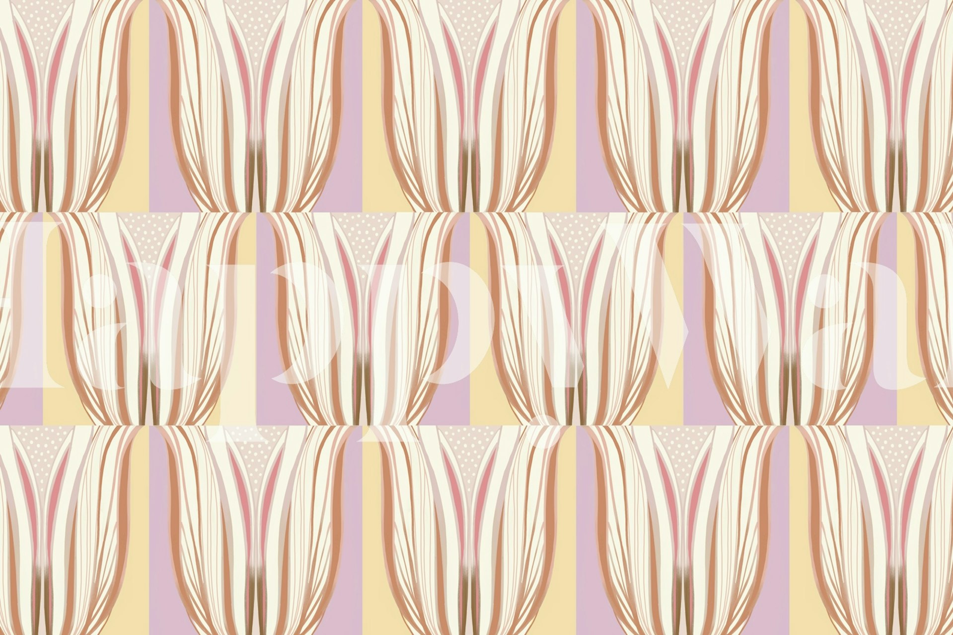 Papel de parede Art Deco style tulipas em um quarto