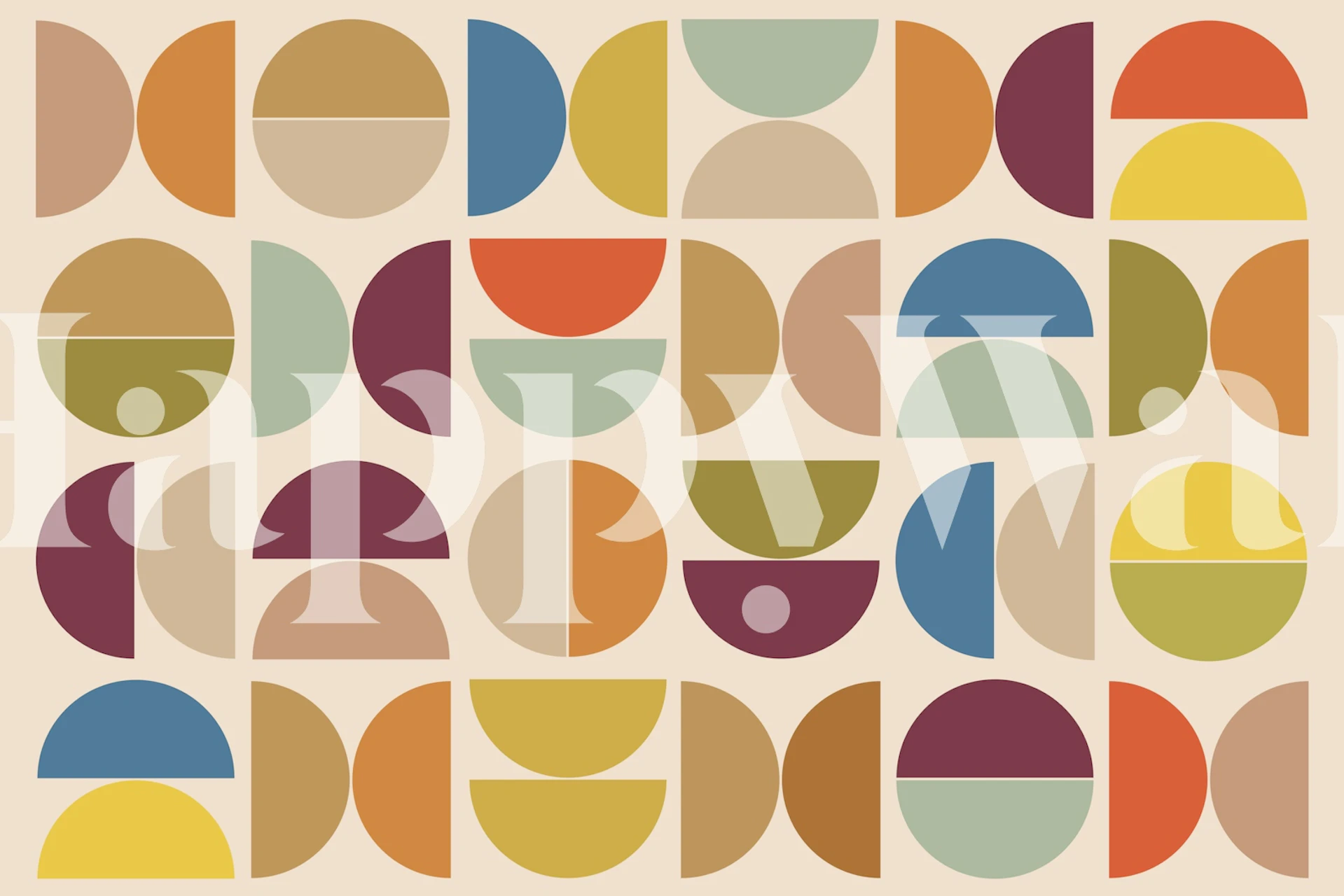 Retro Geometric Wallpaper em um quarto estiloso