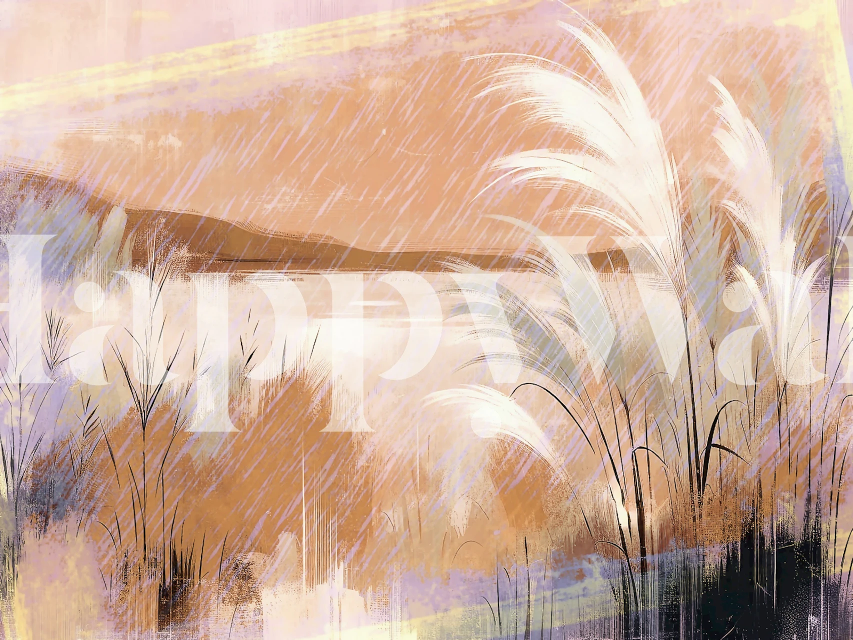 Autumnal Reeds wallpaper design