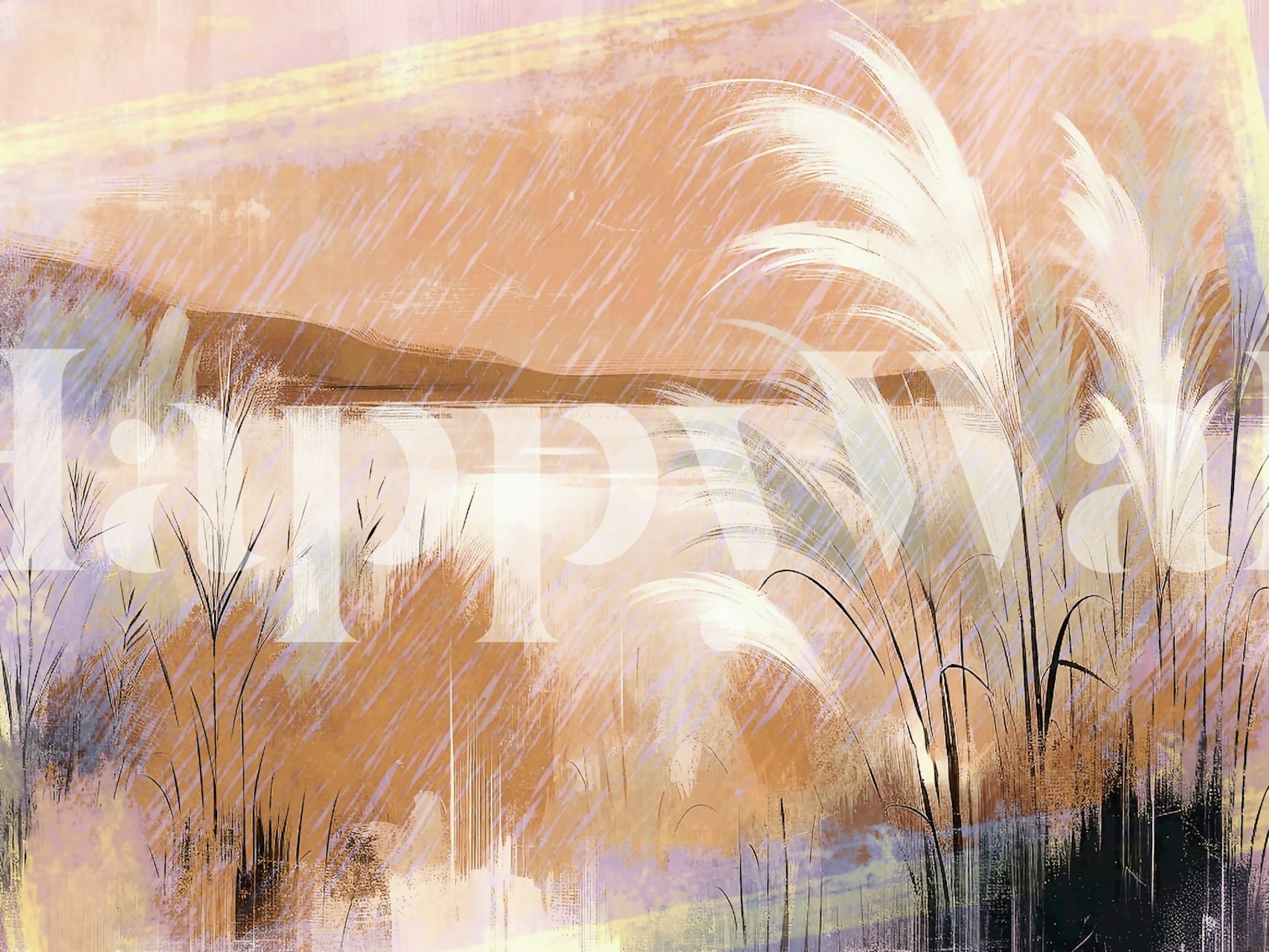 Autumnal Reeds wallpaper design