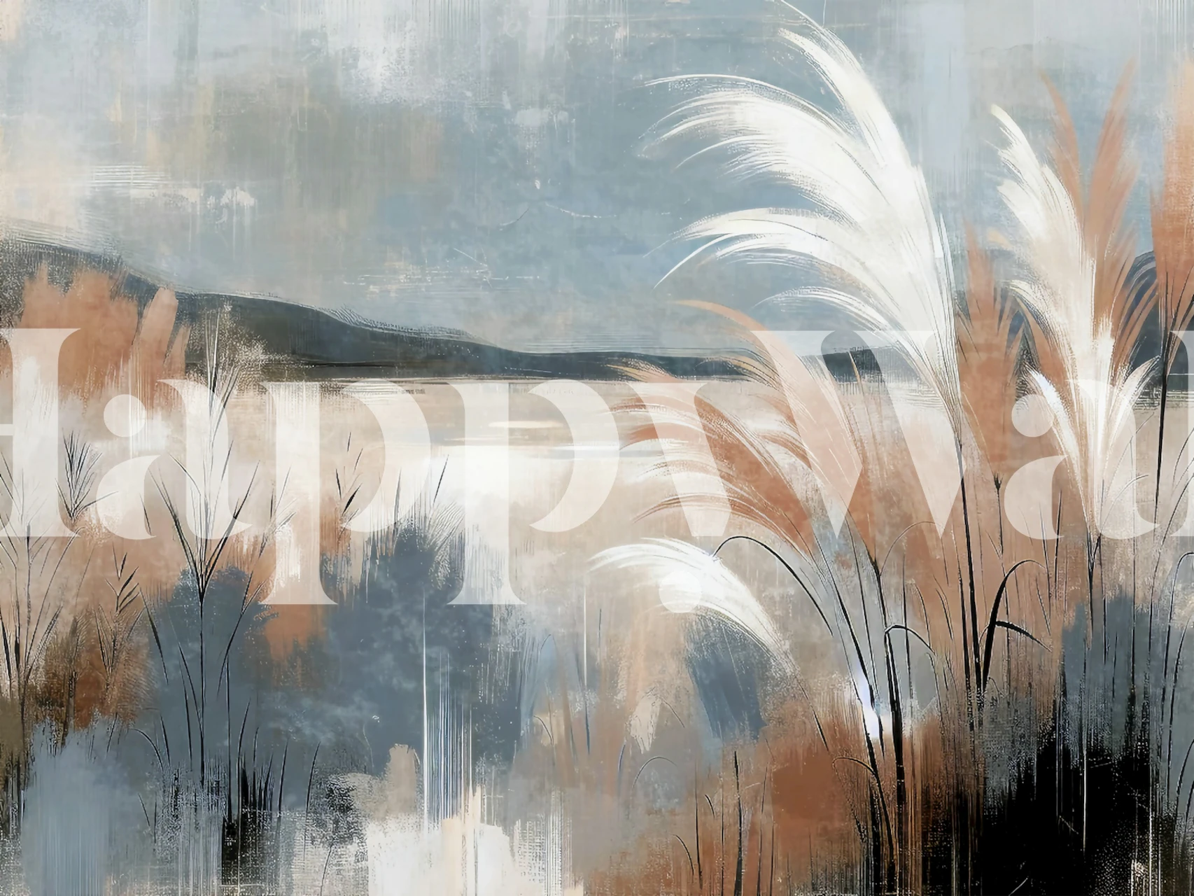 Autumn Reeds Serenity wallpaper in a room