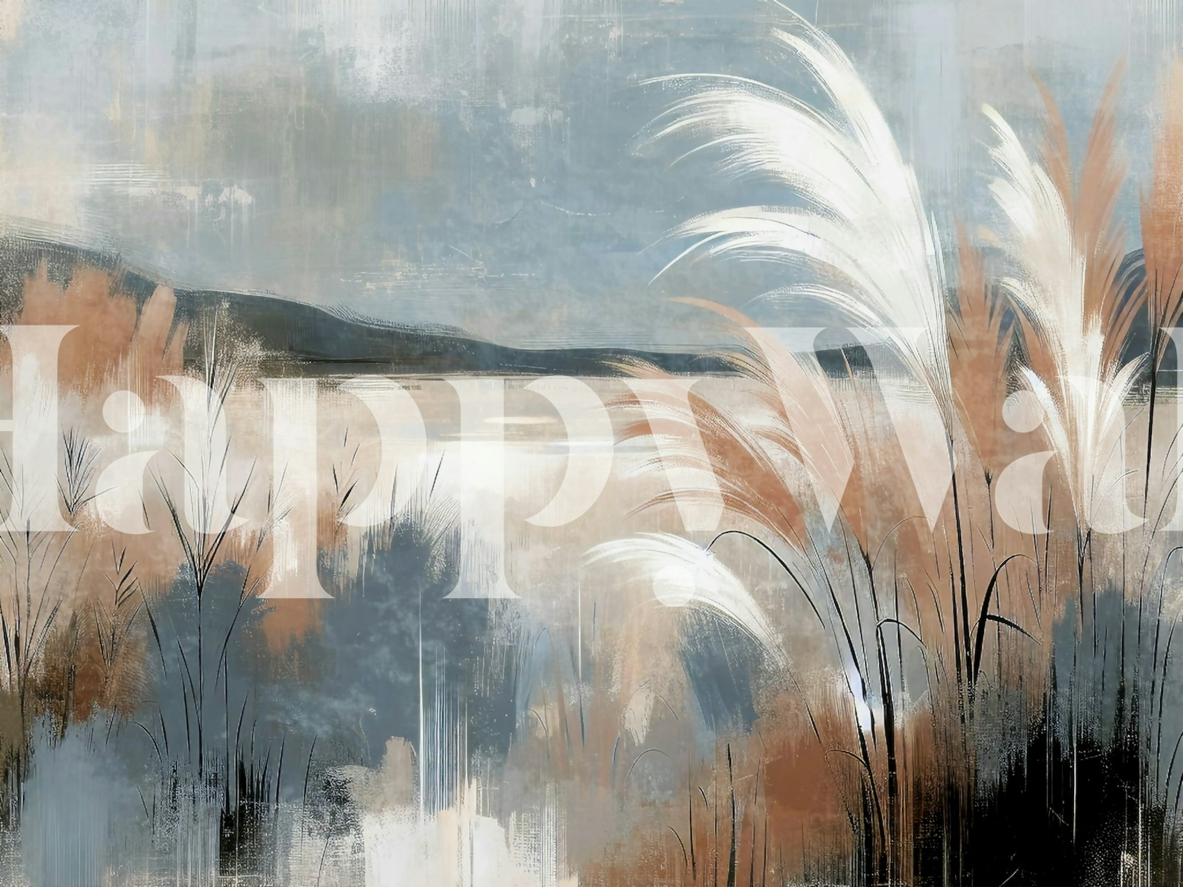 Autumn Reeds Serenity wallpaper in a room