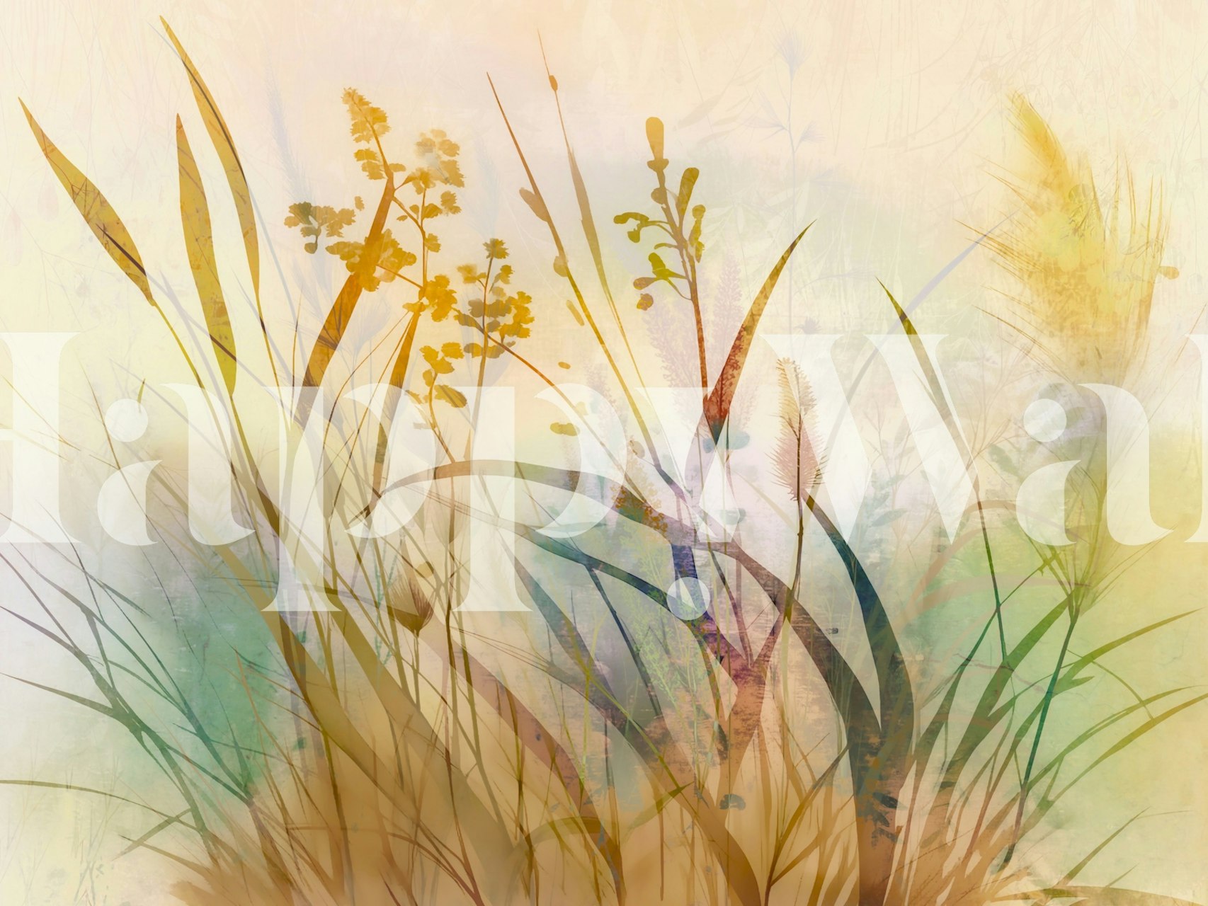 Ταπετσαρία Autumn Grasses σε ένα δωμάτιο