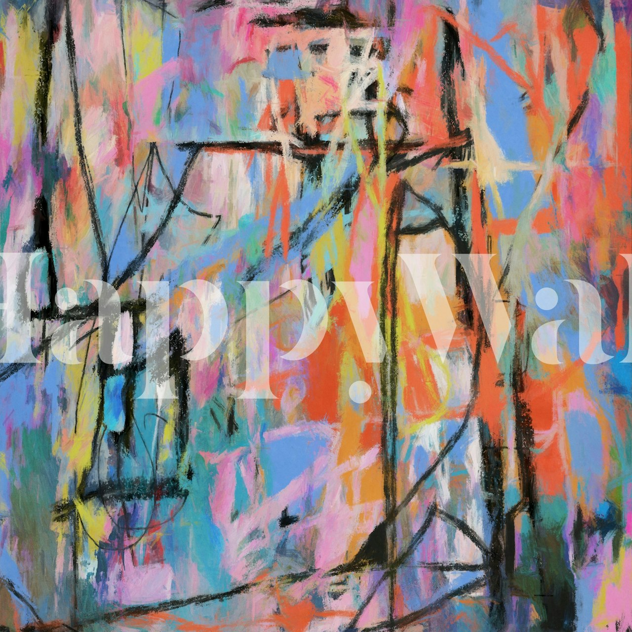 Vivid Abstract Expression tapetti huoneessa