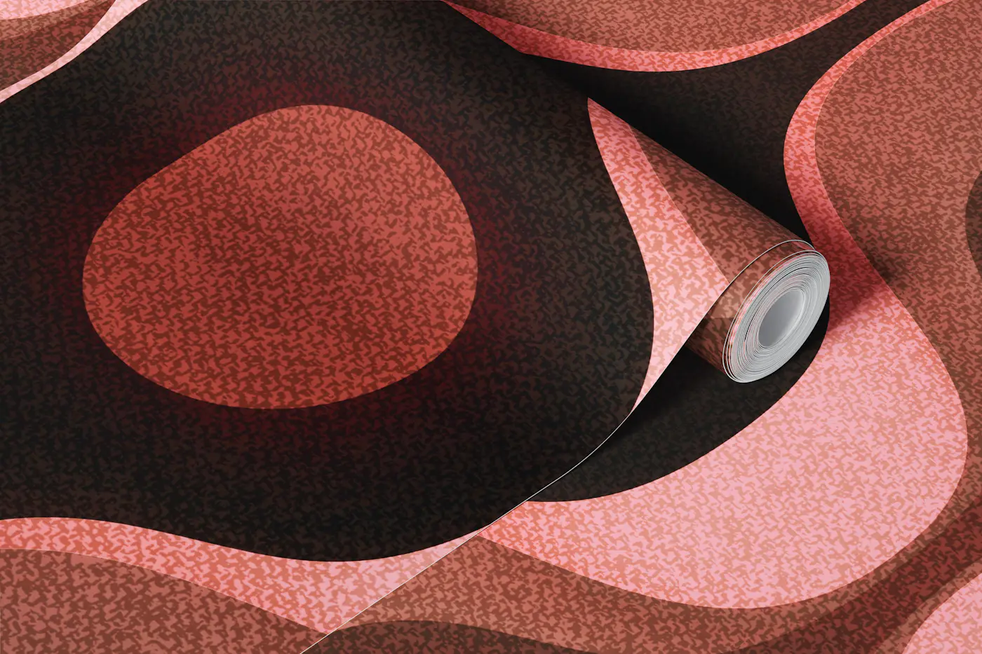 Moody Blush 70s Groovy Geometry wallpaper roll