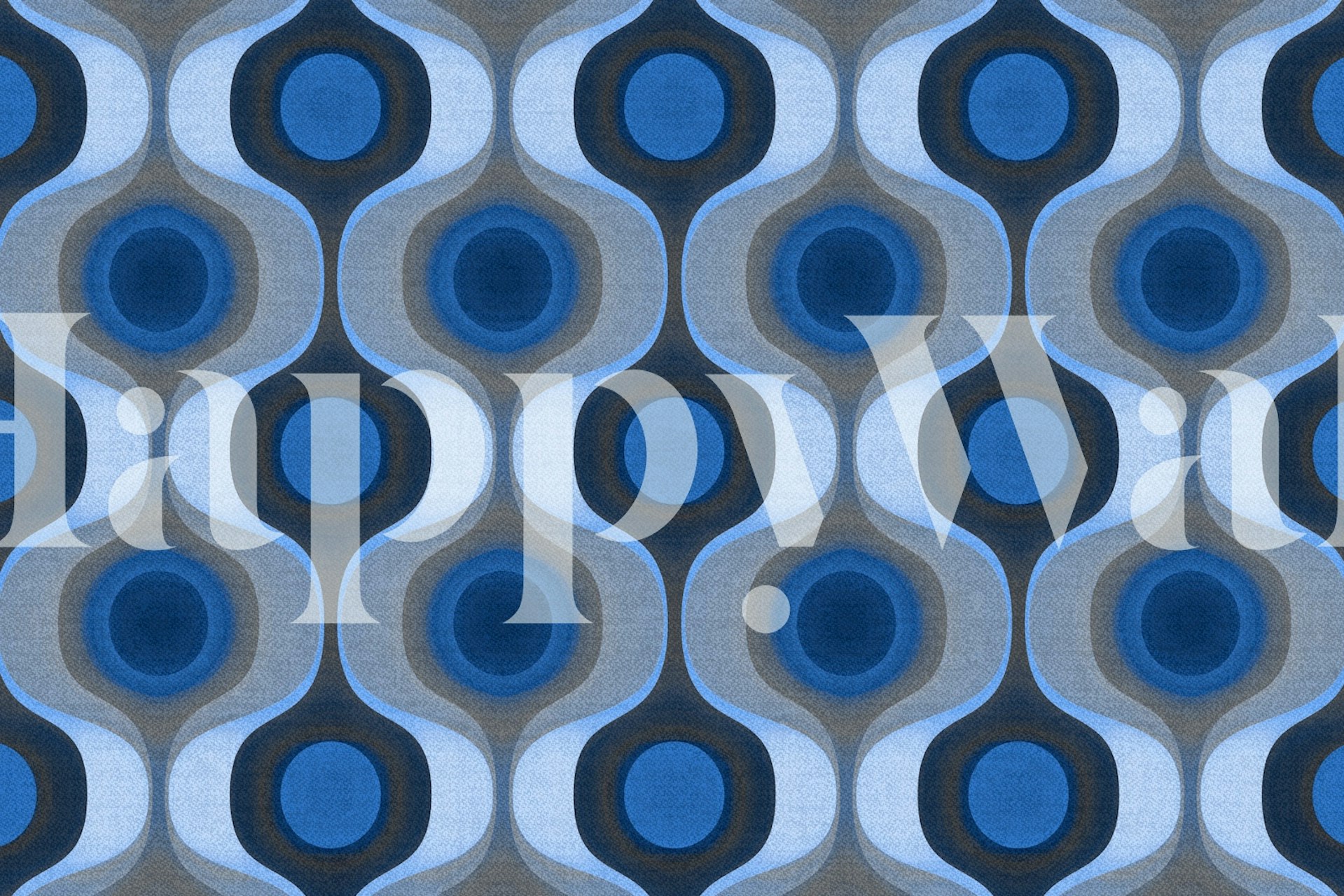 Moody Blue 70s Geo Fashion wallpaper design