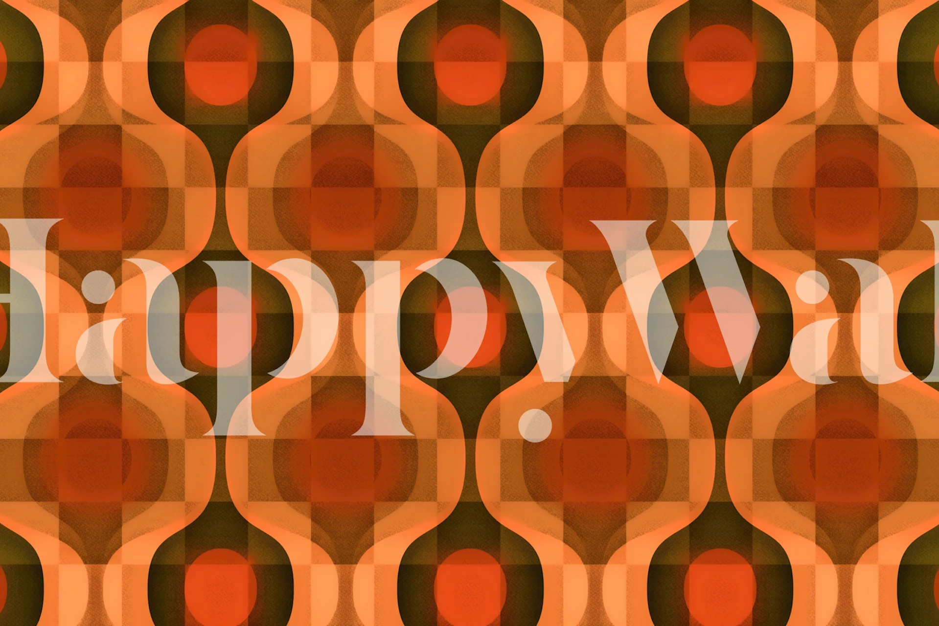 Amber Mid-Century Style tapet i ett rum