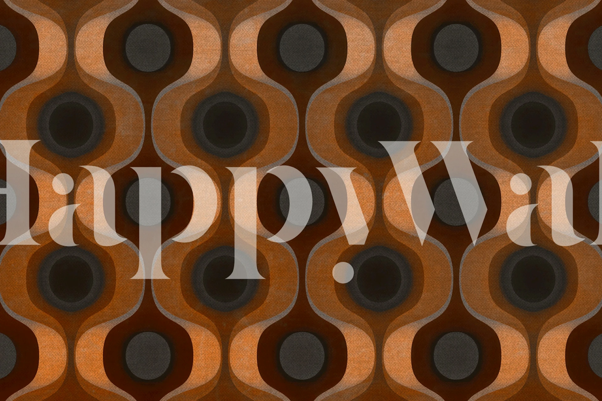 Earthy Retro Groove wallpaper displayed in a room