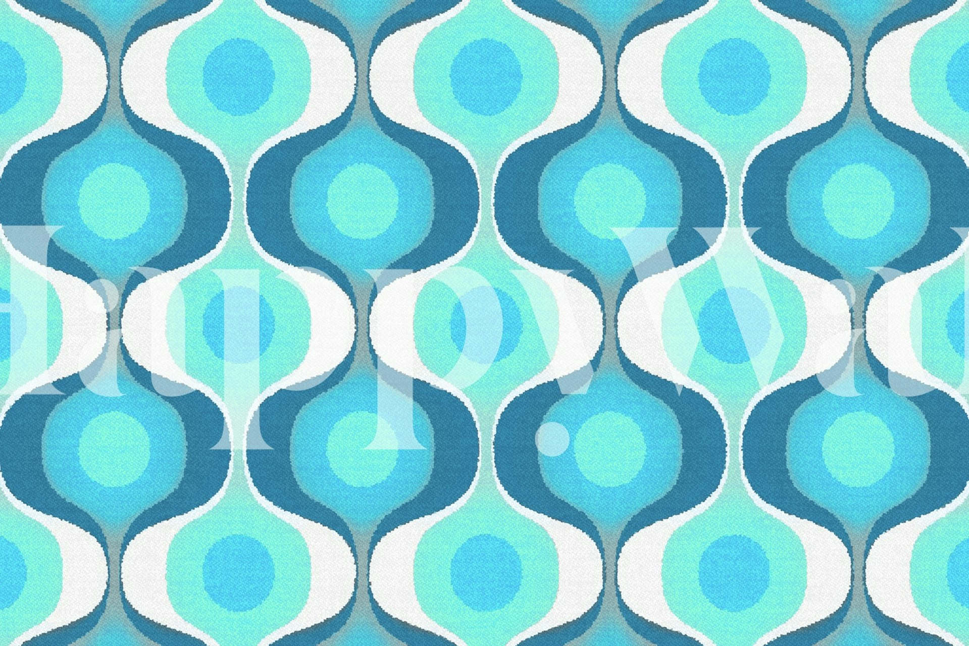 Fluffy Retro Groove behang in een stijlvolle kamer