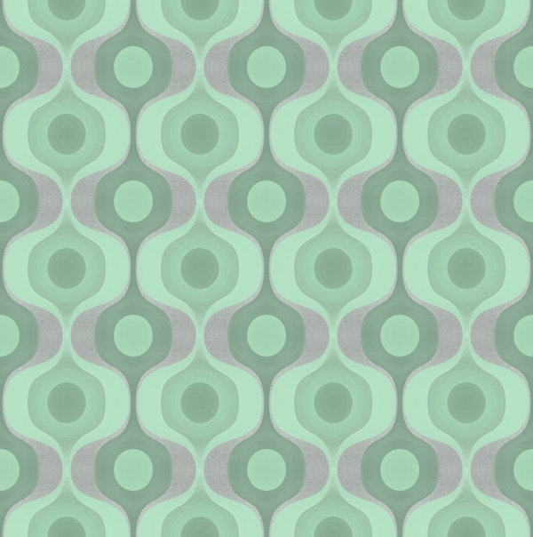 Retro Mint Green 70s Groovy Geo