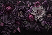 Moody Baroque Flowers Velveteen Vibes carta da parati