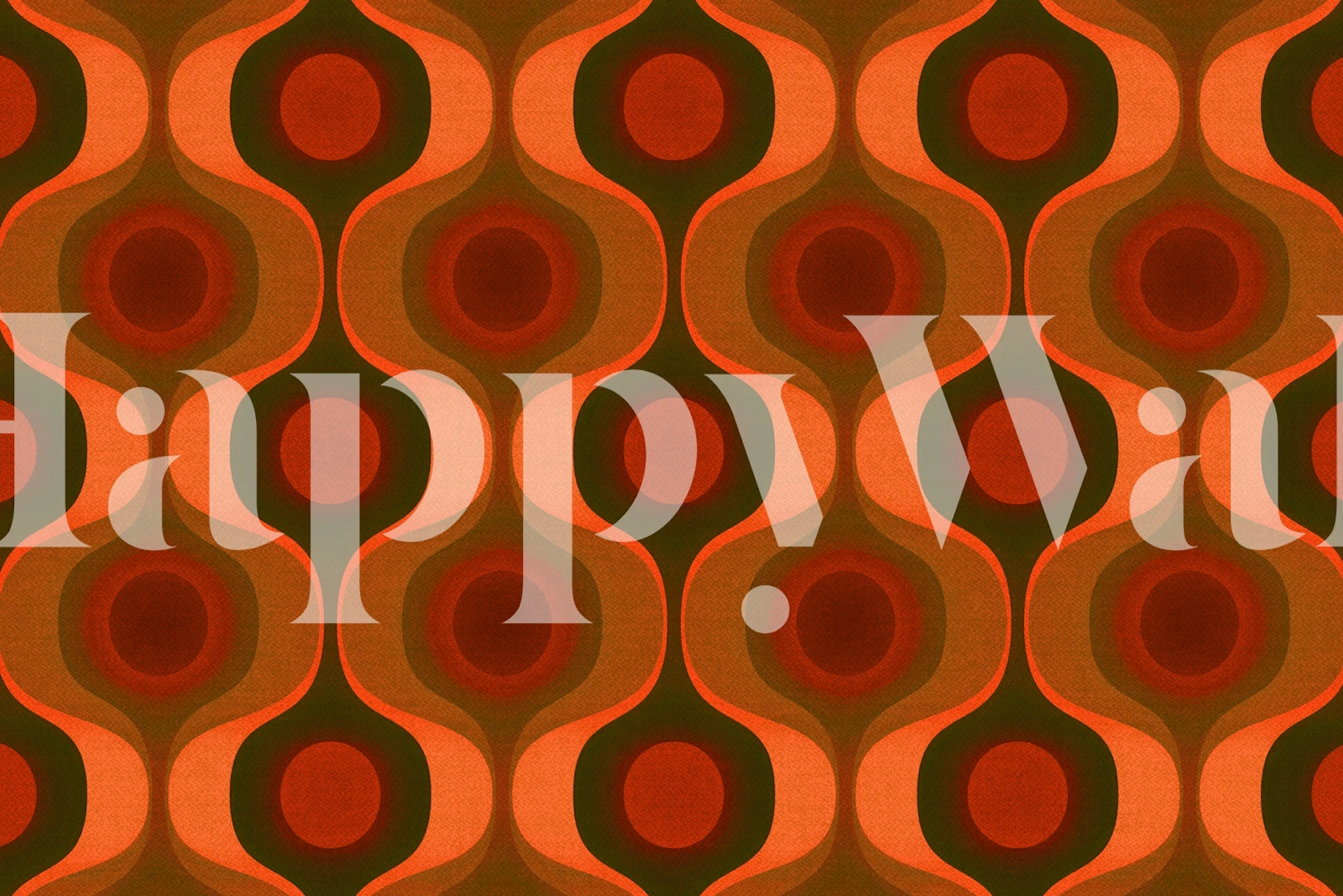 Retro orange and green repeating pattern wallpaper
