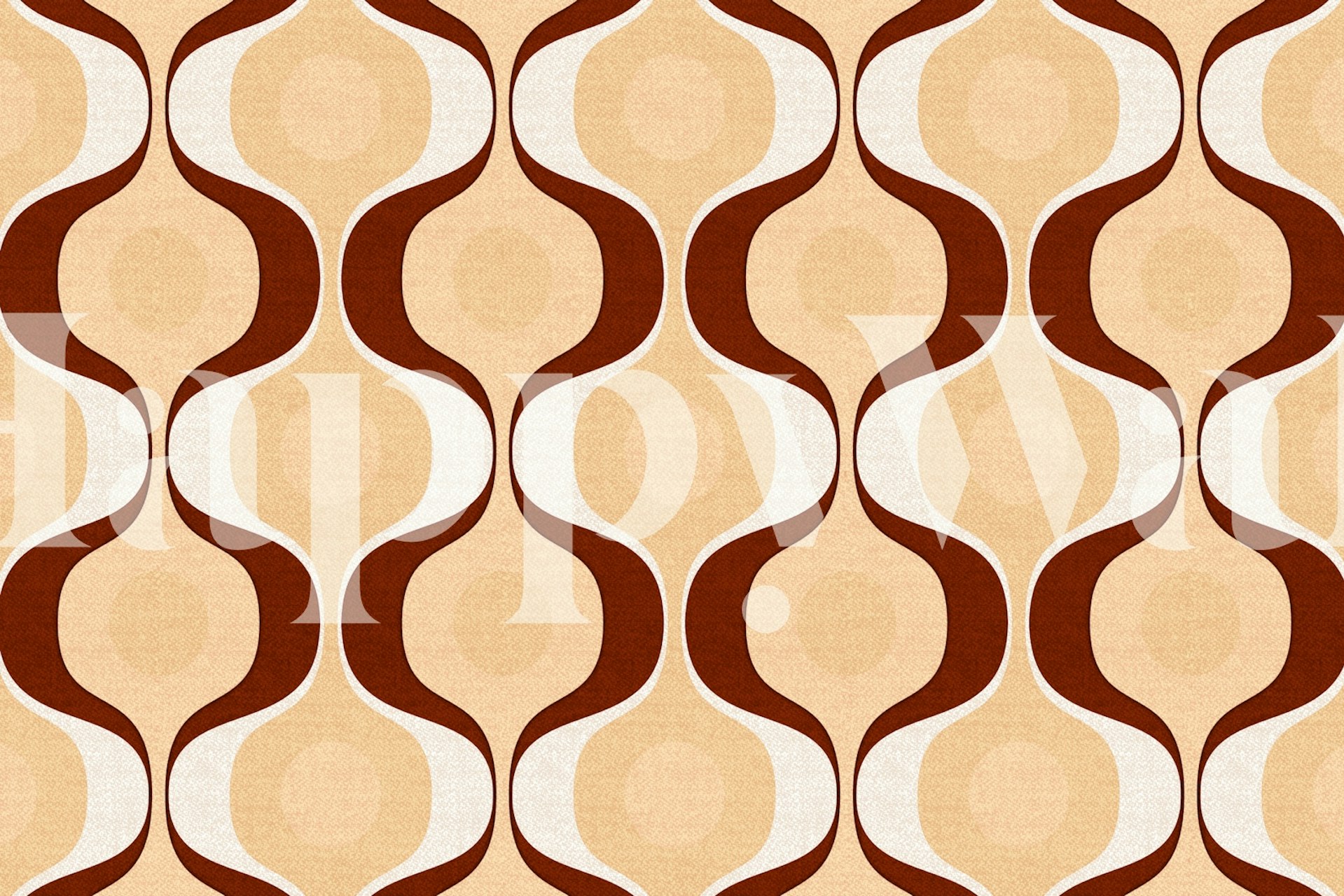 Beige 70s Retro Fashion wallpaper in a room