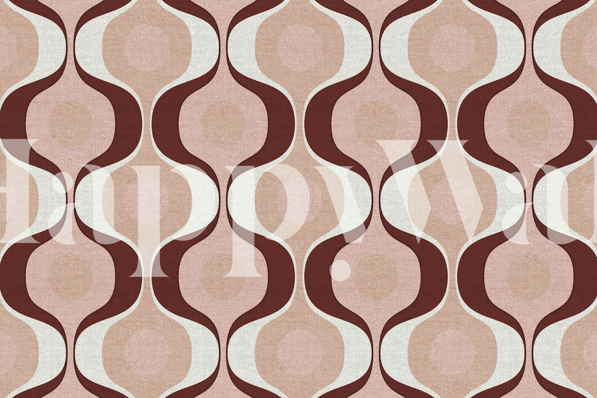 Groovy Pink 70s Retro Fashion wallpaper in a room